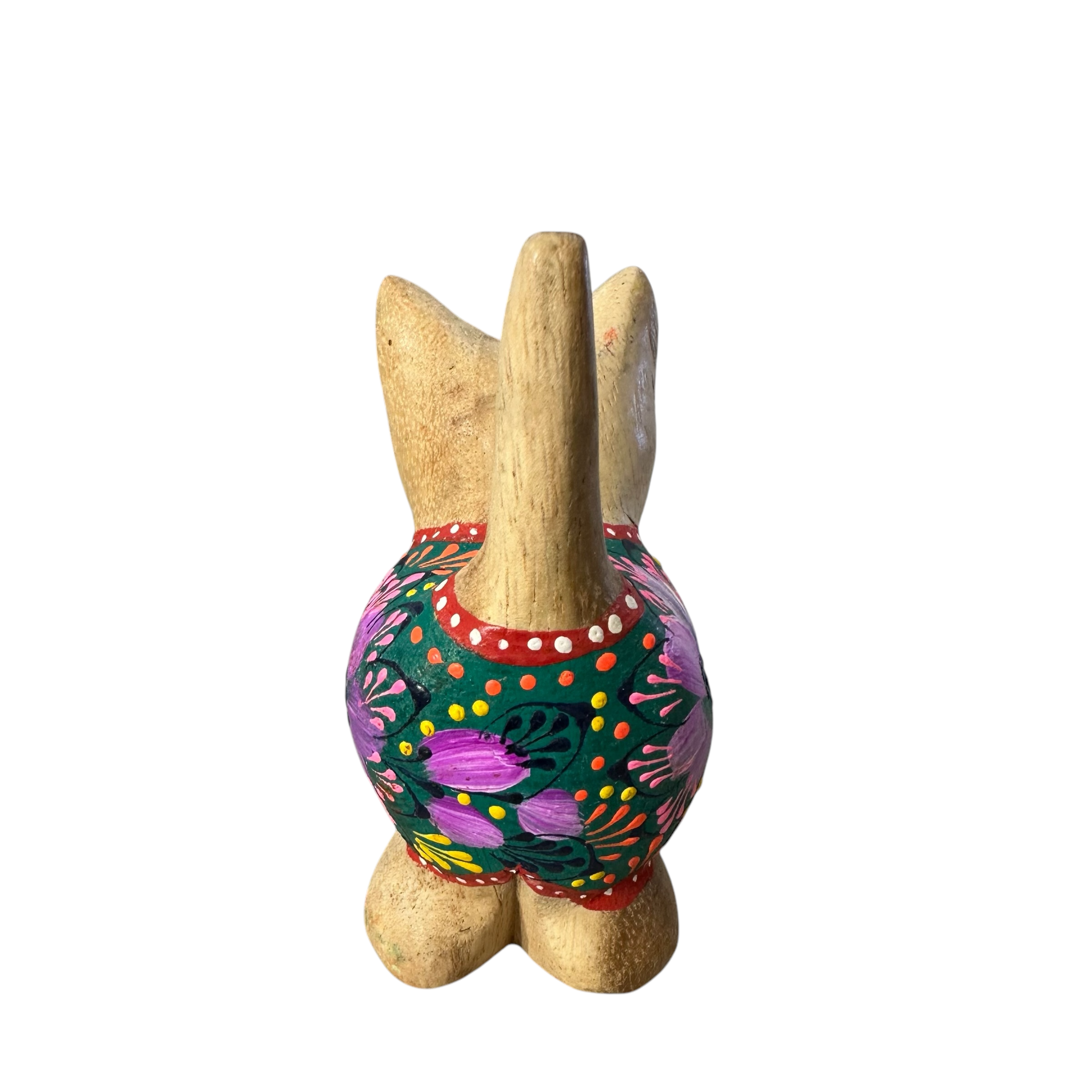 Light Wood with Green & Pink Floral – Emerald Bloom Cat Music Frog Co