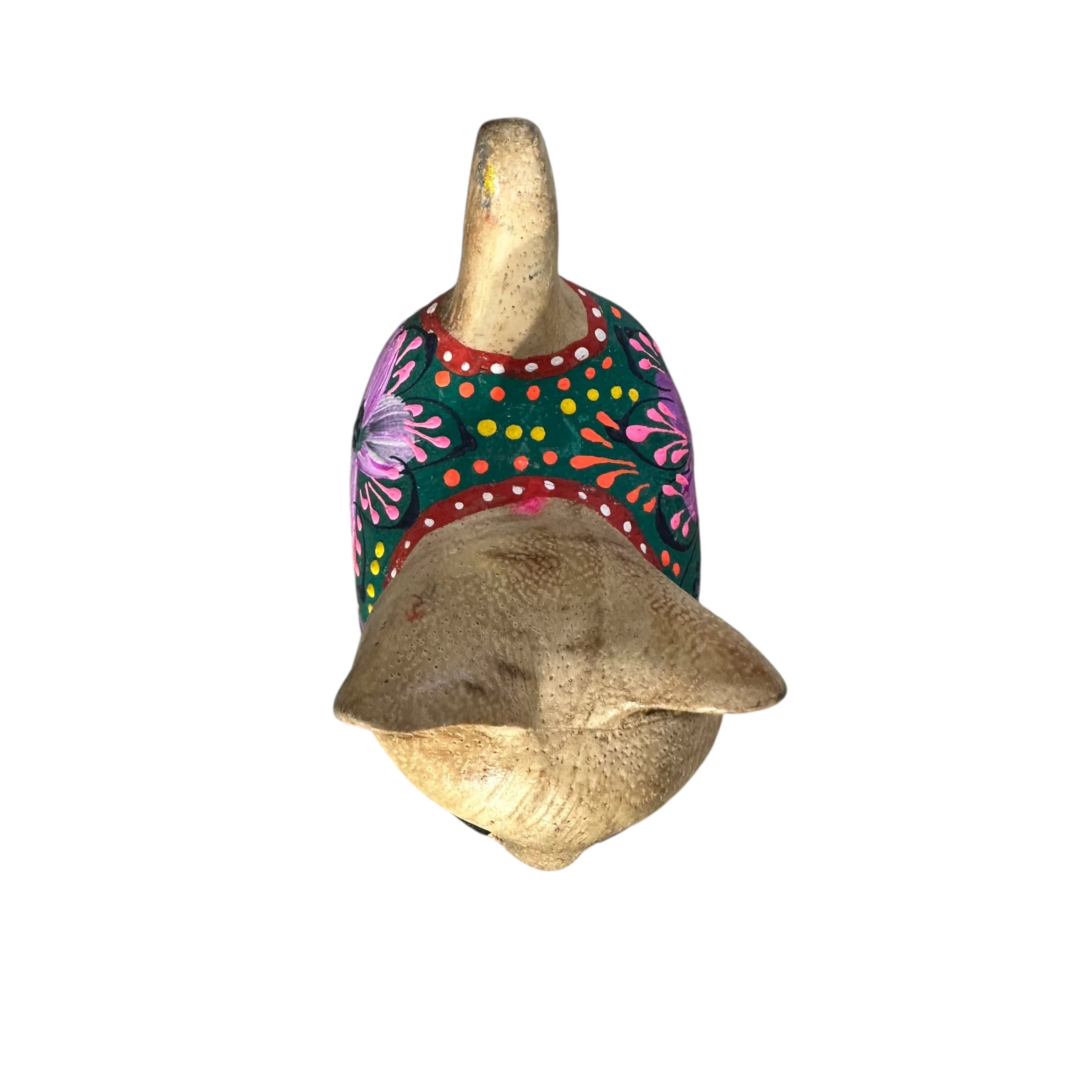 Light Wood with Green & Pink Floral – Emerald Bloom Cat Music Frog Co