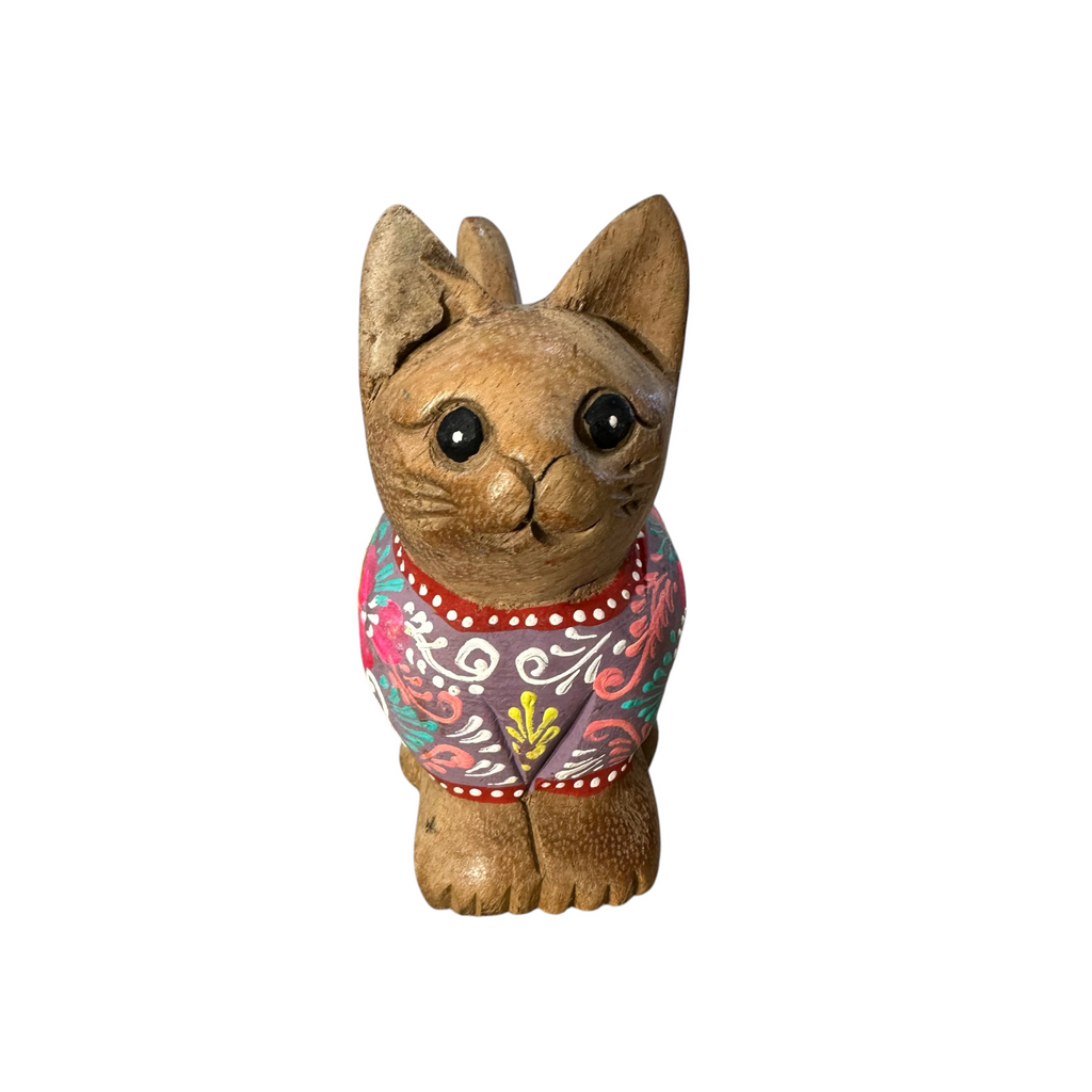 Brown with Pastel Floral – Rosewood Serenity Cat Music Frog Co