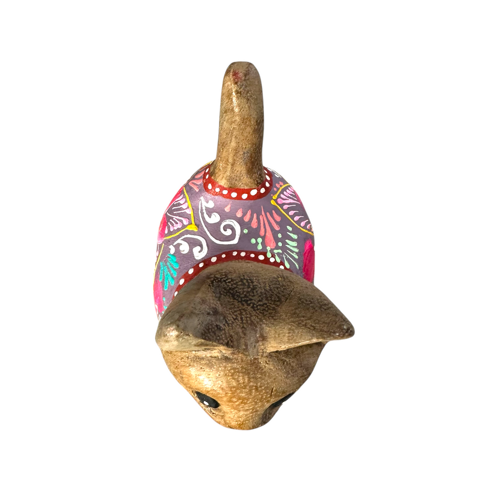 Brown with Pastel Floral – Rosewood Serenity Cat Music Frog Co