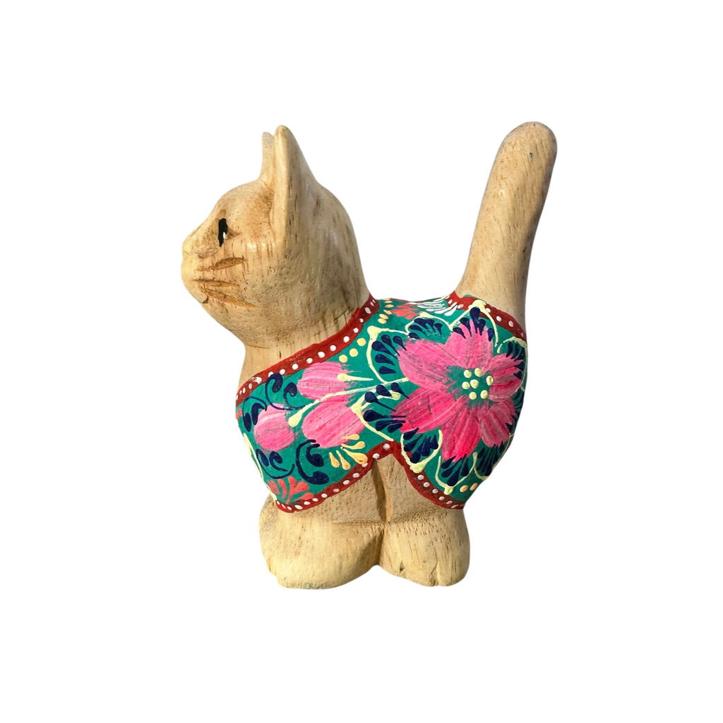 Light Wood with Pink & Blue Floral – Ocean Breeze Cat Music Frog Co