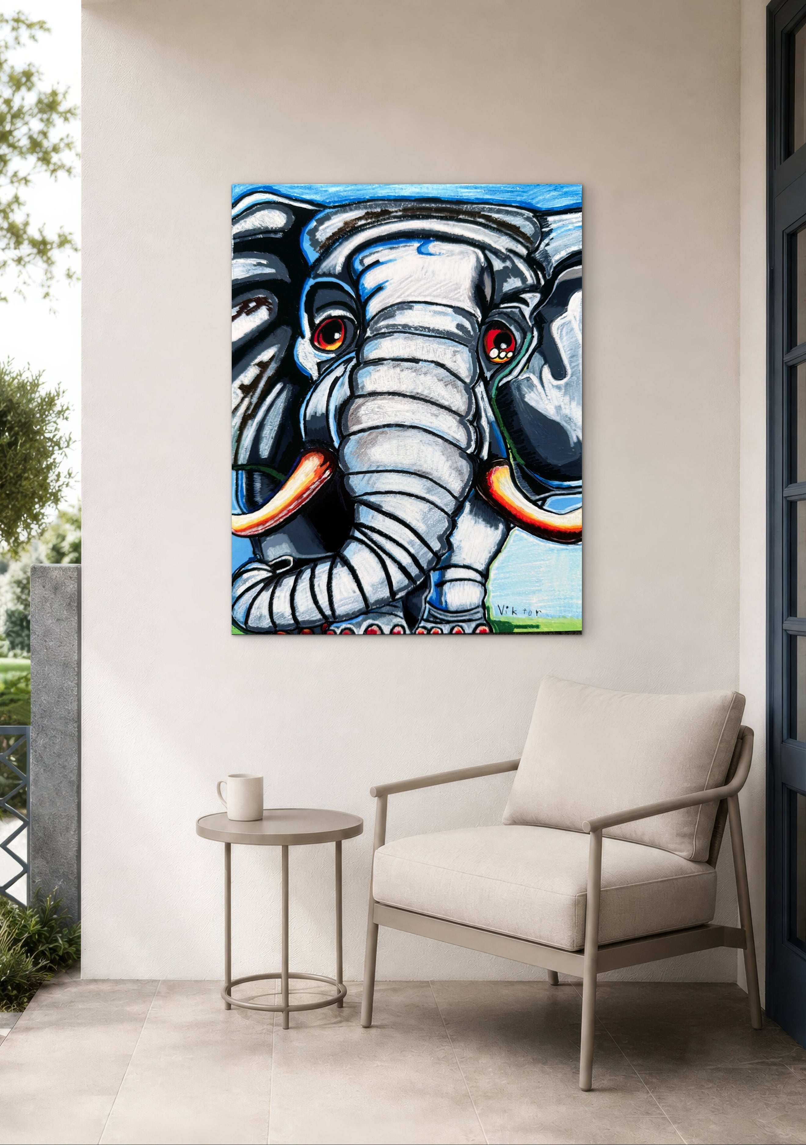 Azure Elephant - Art Prints Vichy's Art