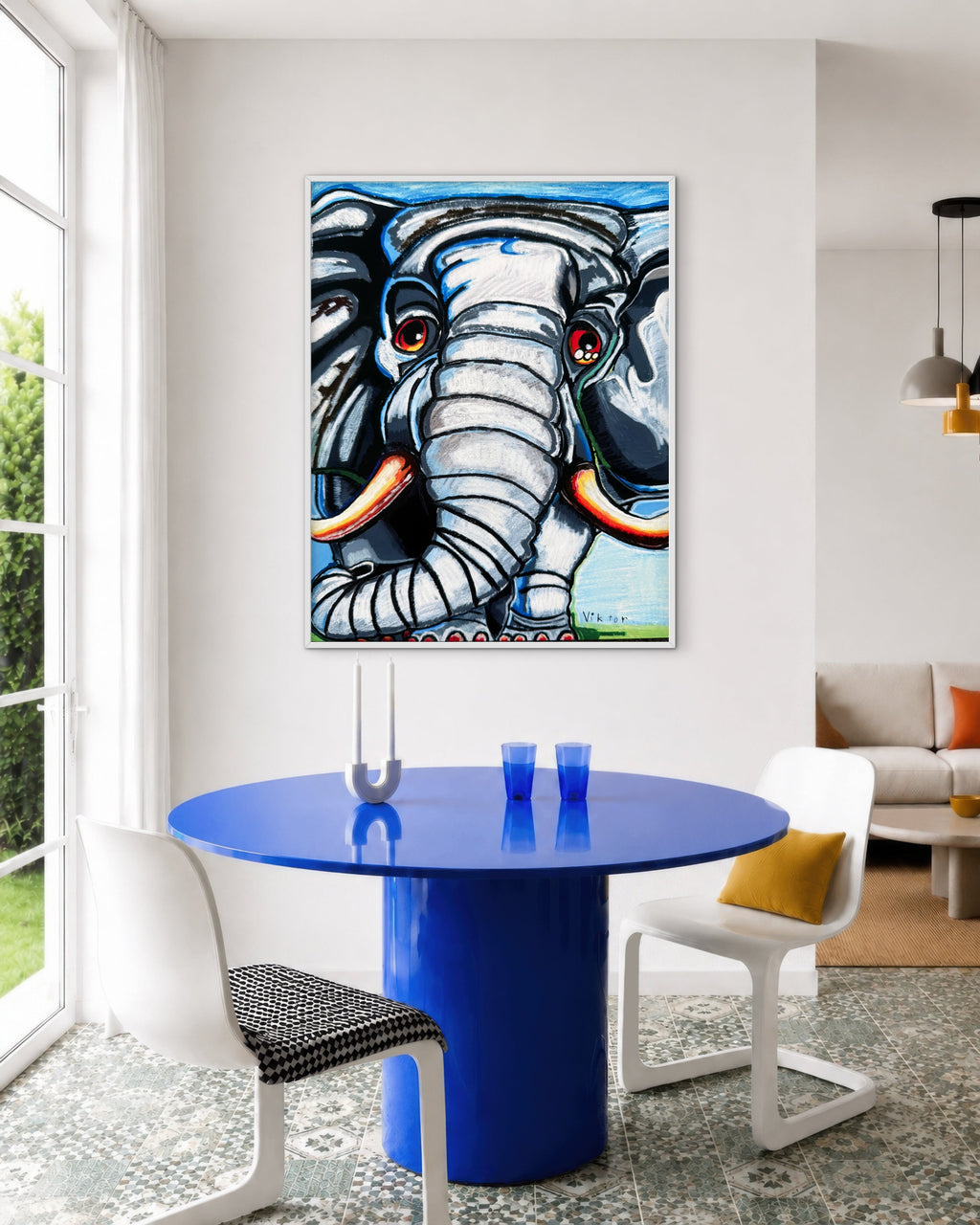 Azure Elephant - Art Prints Vichy's Art