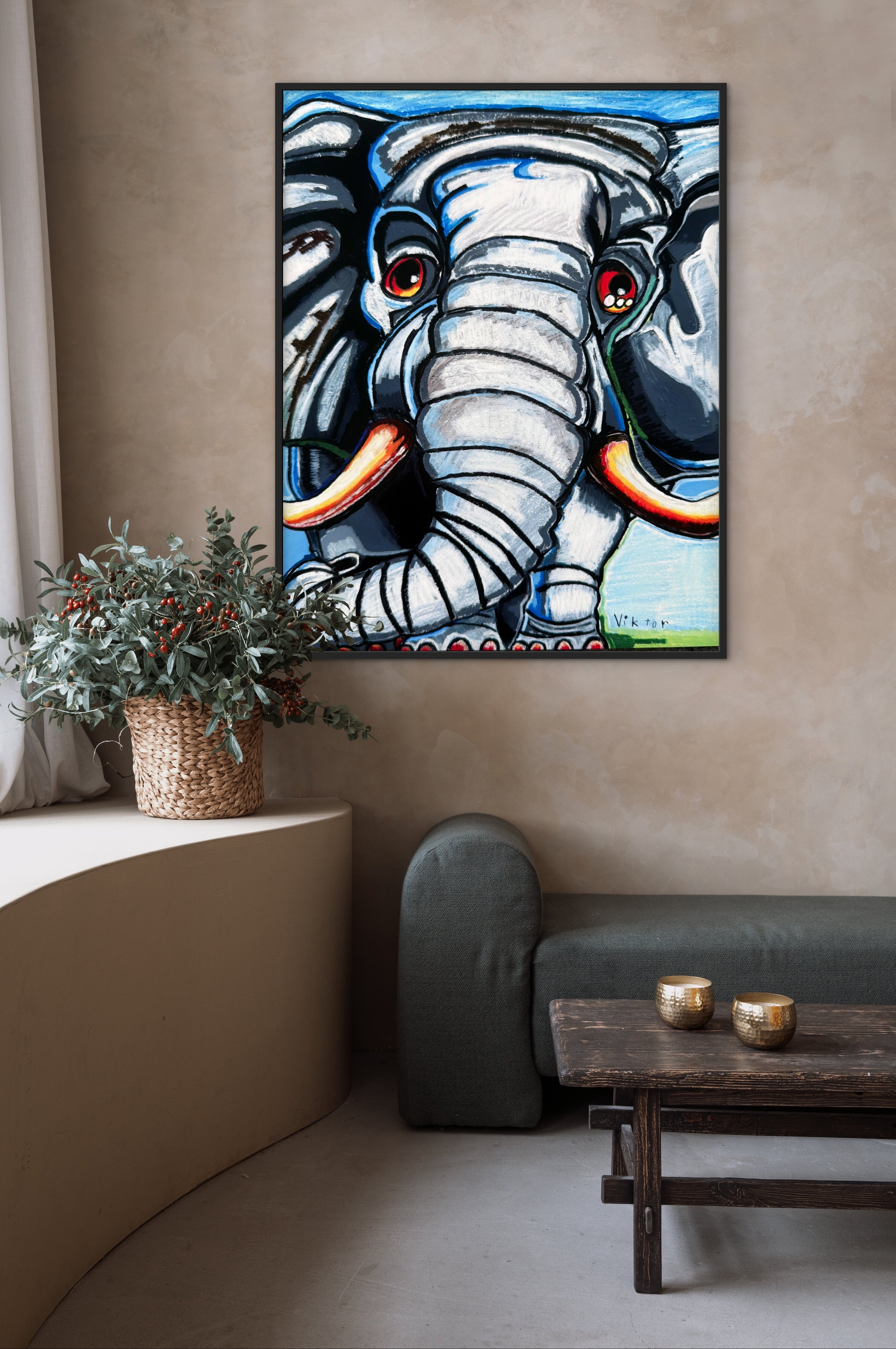 Azure Elephant - Art Prints Vichy's Art