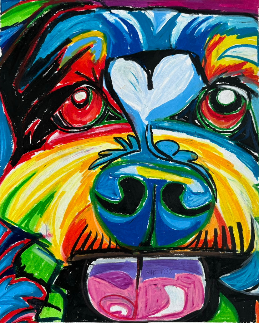 The Schnauzer Dog - Art Prints Vichy's Art