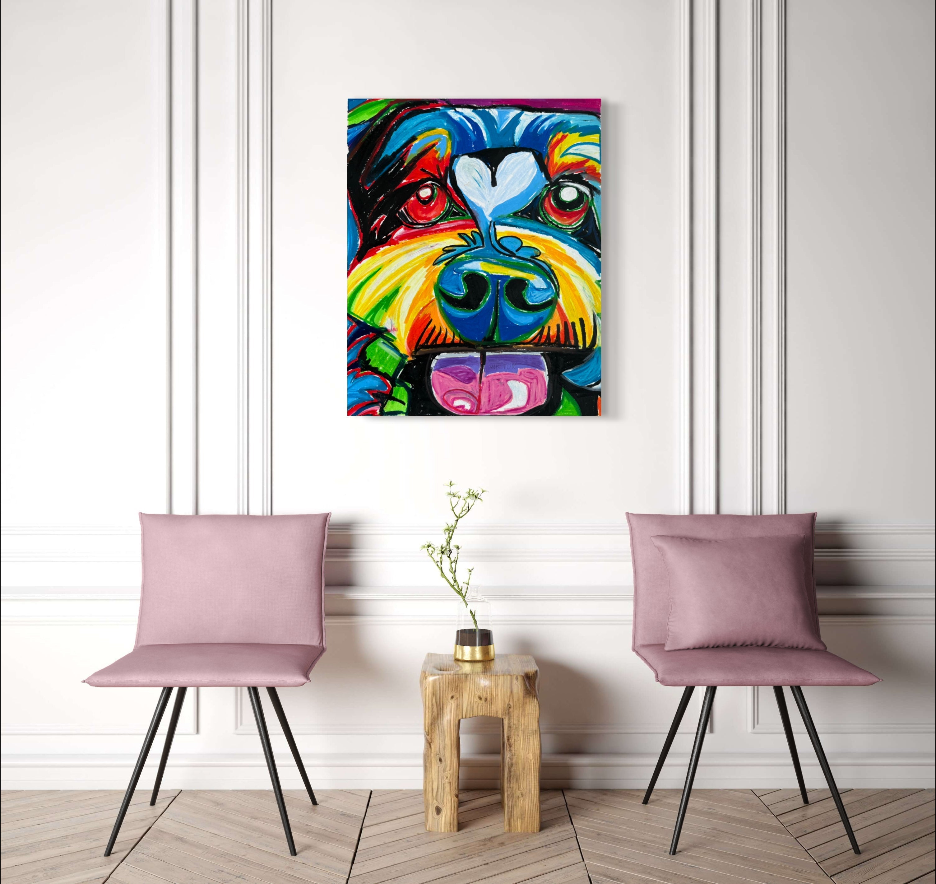 The Schnauzer Dog - Art Prints Vichy's Art