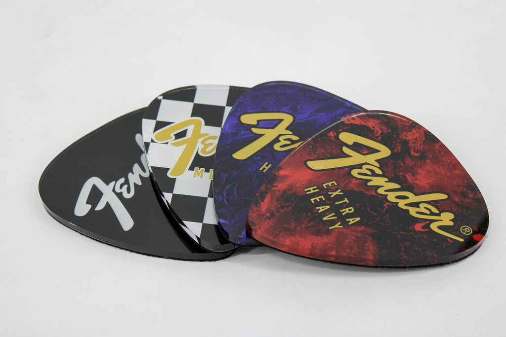 Fender Guitar Pick Shaped Coasters (Set of 4) Pluginz Keychains