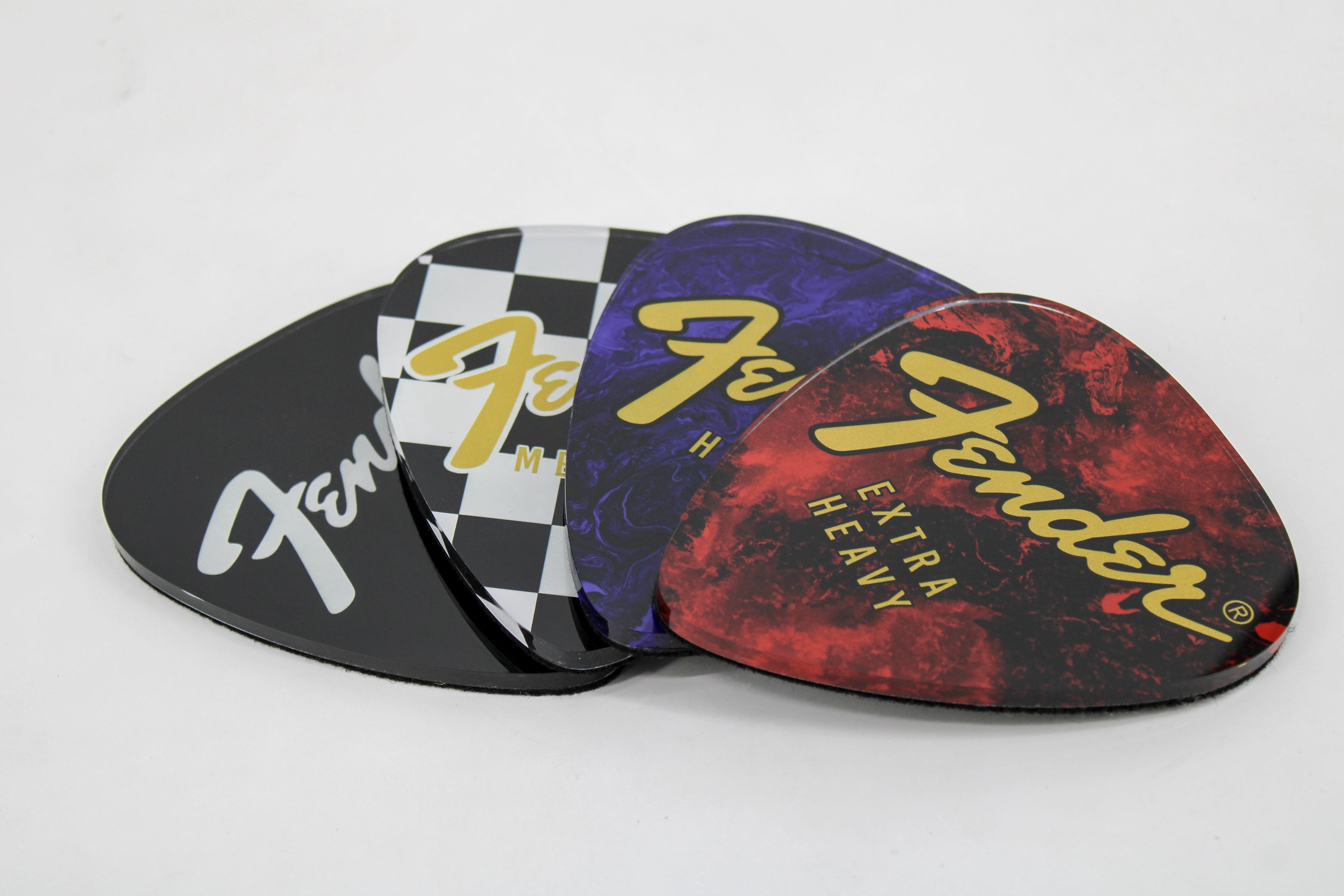 Fender Guitar Pick Shaped Coasters (Set of 4) Pluginz Keychains