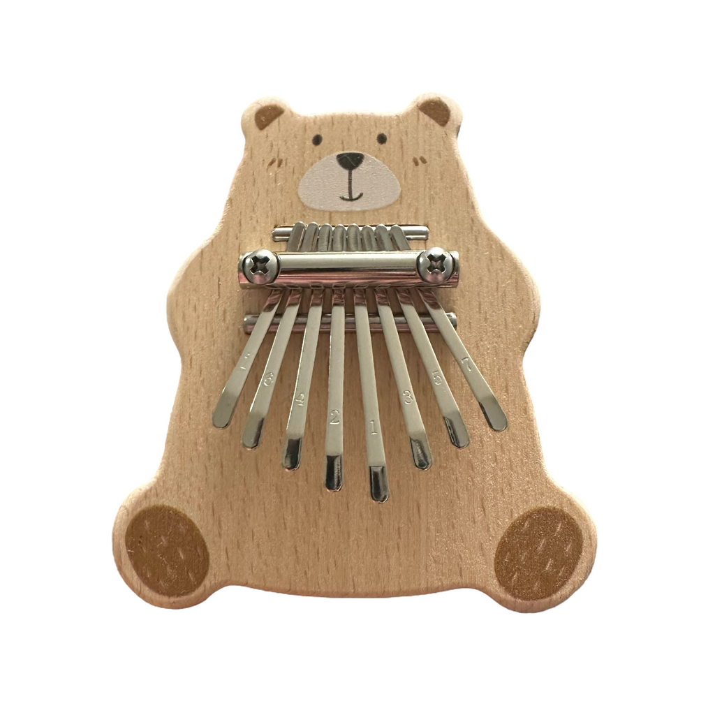 Smiling Bear Wooden Kalimba – 8-Key Thumb Piano for Kids Music Frog Co