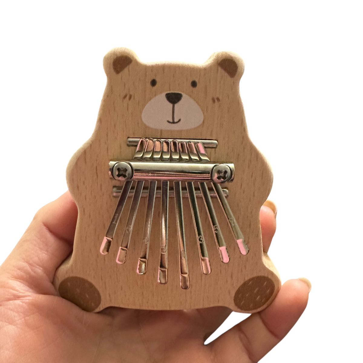 Smiling Bear Wooden Kalimba – 8-Key Thumb Piano for Kids Music Frog Co