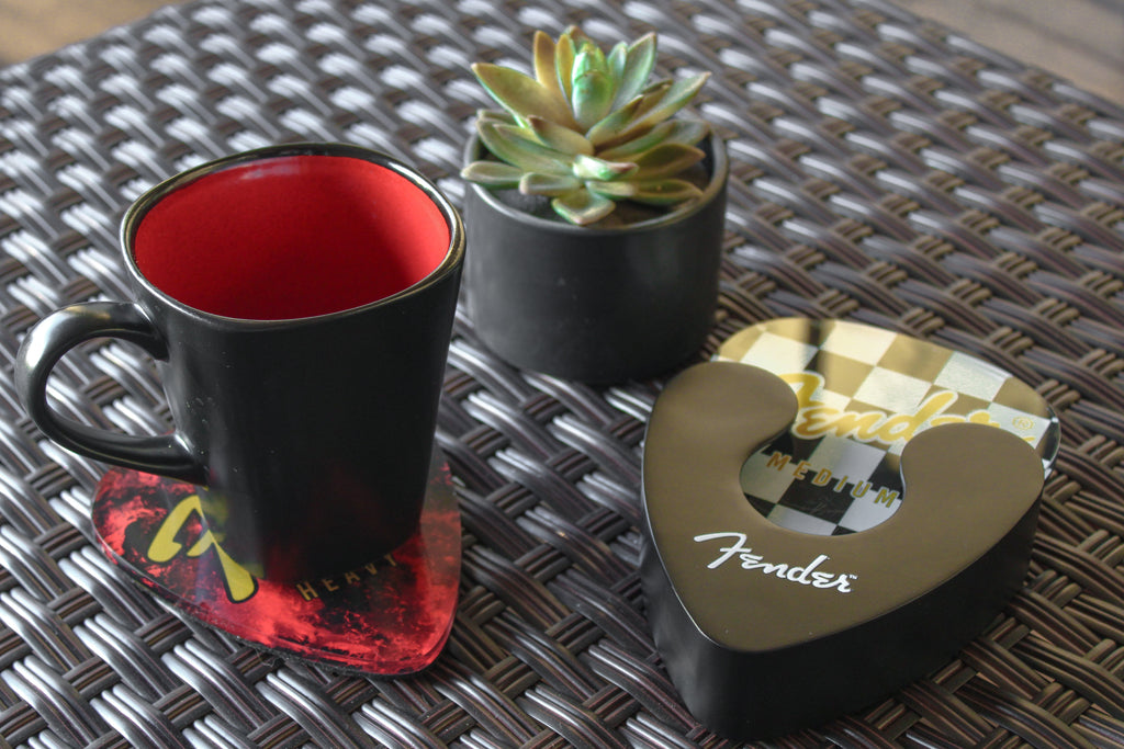 Fender Guitar Pick Shaped Coasters (Set of 4) Pluginz Keychains