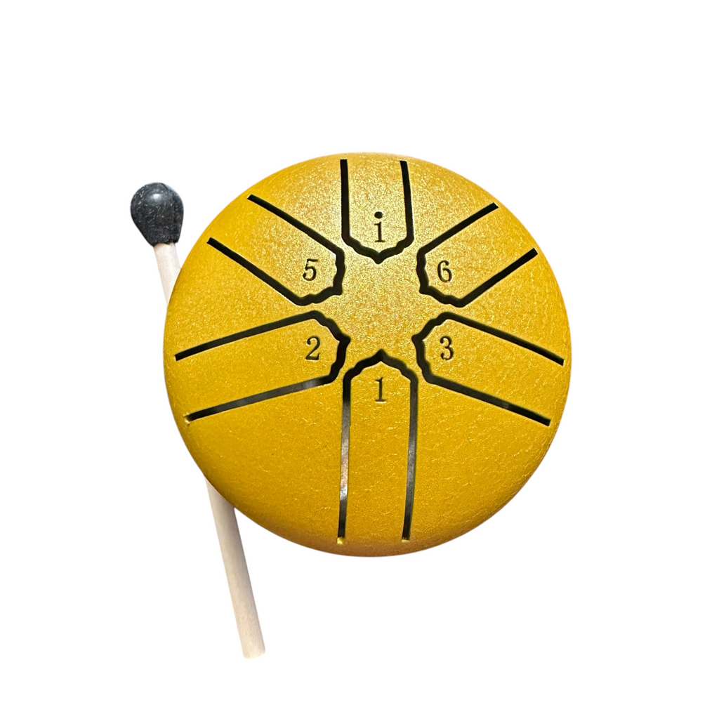 mini-steel-rain-drum-3-inch-percussion-instrument-with-mallet-yellow Music Frog Co
