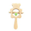 Wooden Bear Rattle Shaker – Green Bell Edition Music Frog Co