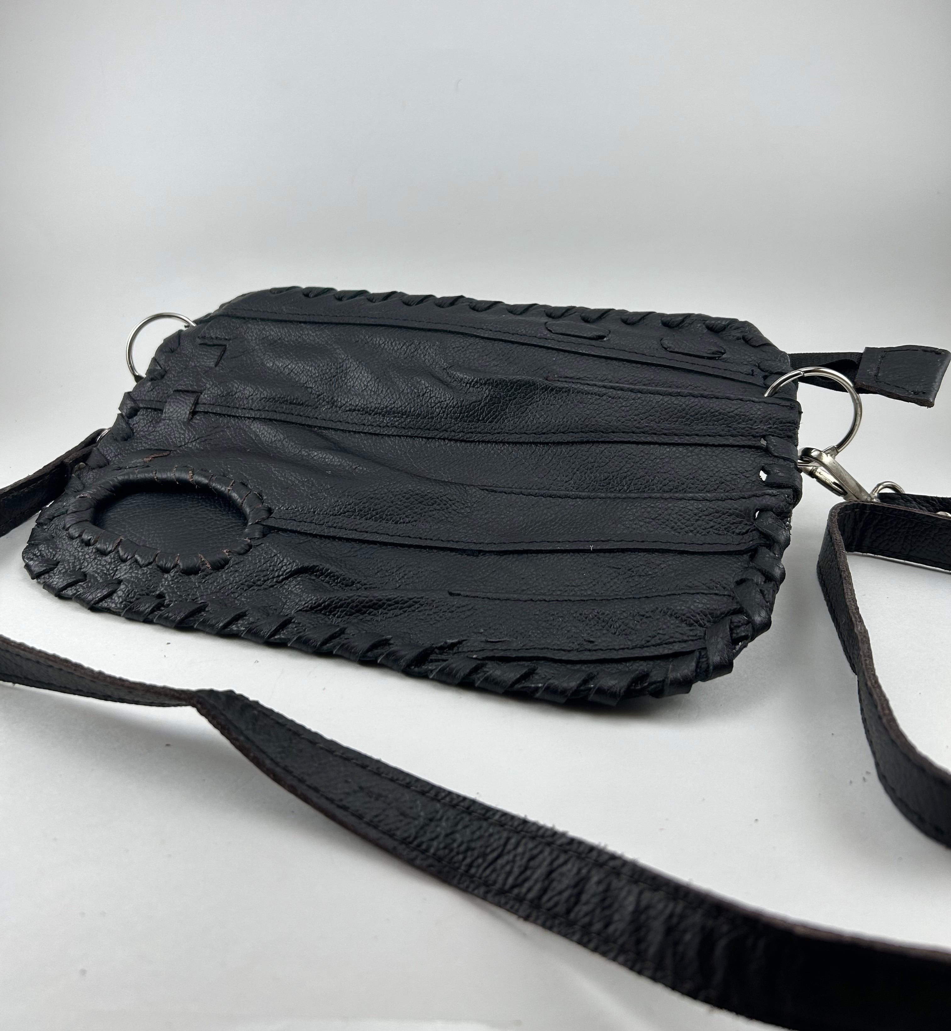 Black Finger Glove Purse - Blank No Patch Whenitwasagame baseballglovewallets.com