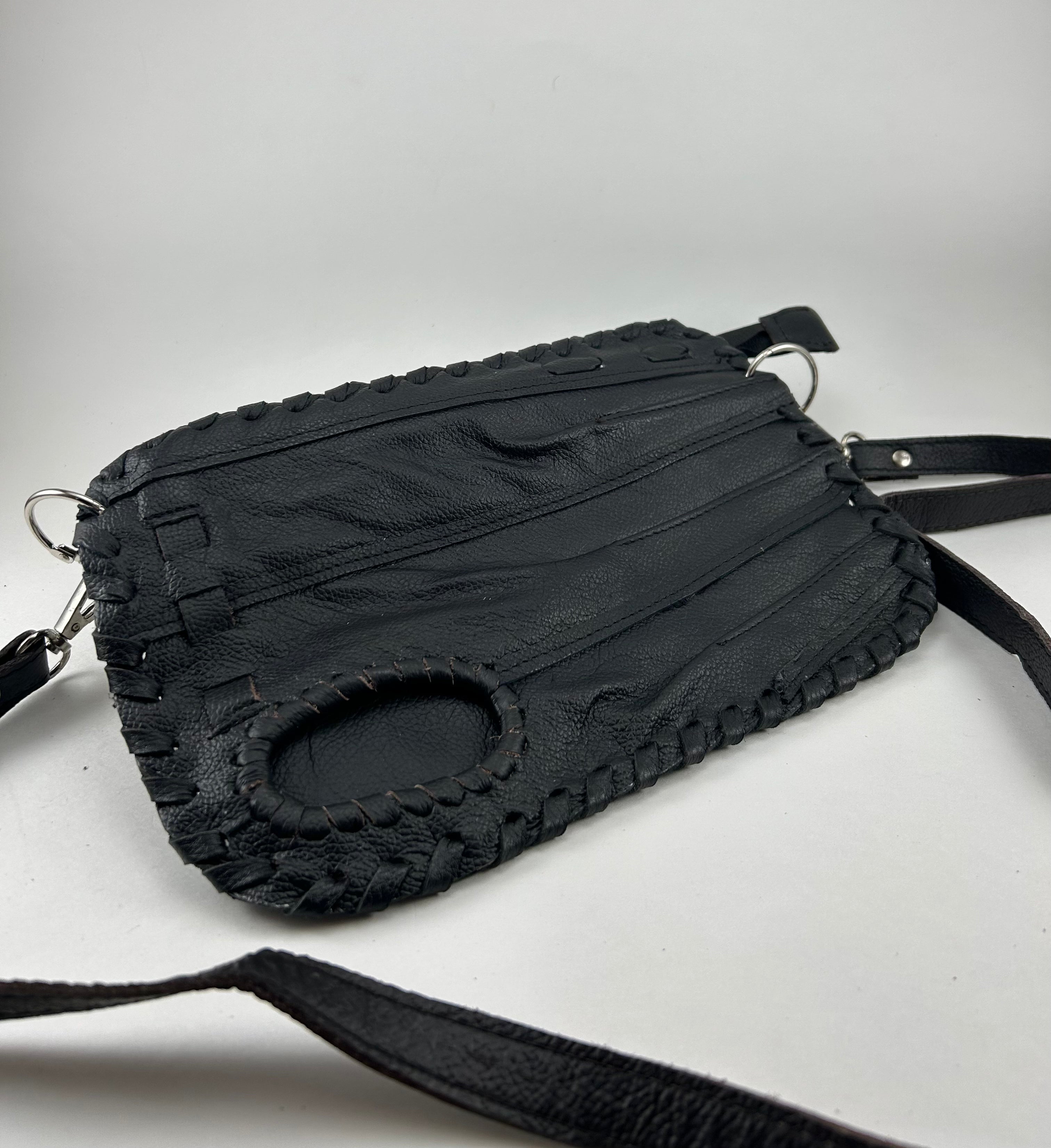 Black Finger Glove Purse - Blank No Patch Whenitwasagame baseballglovewallets.com