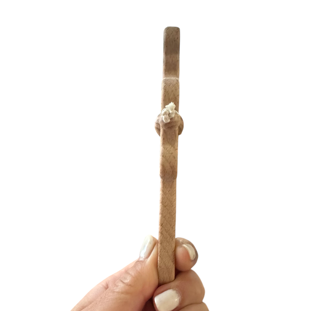 Wooden Bear Rattle Shaker – Gray Bell Edition Music Frog Co