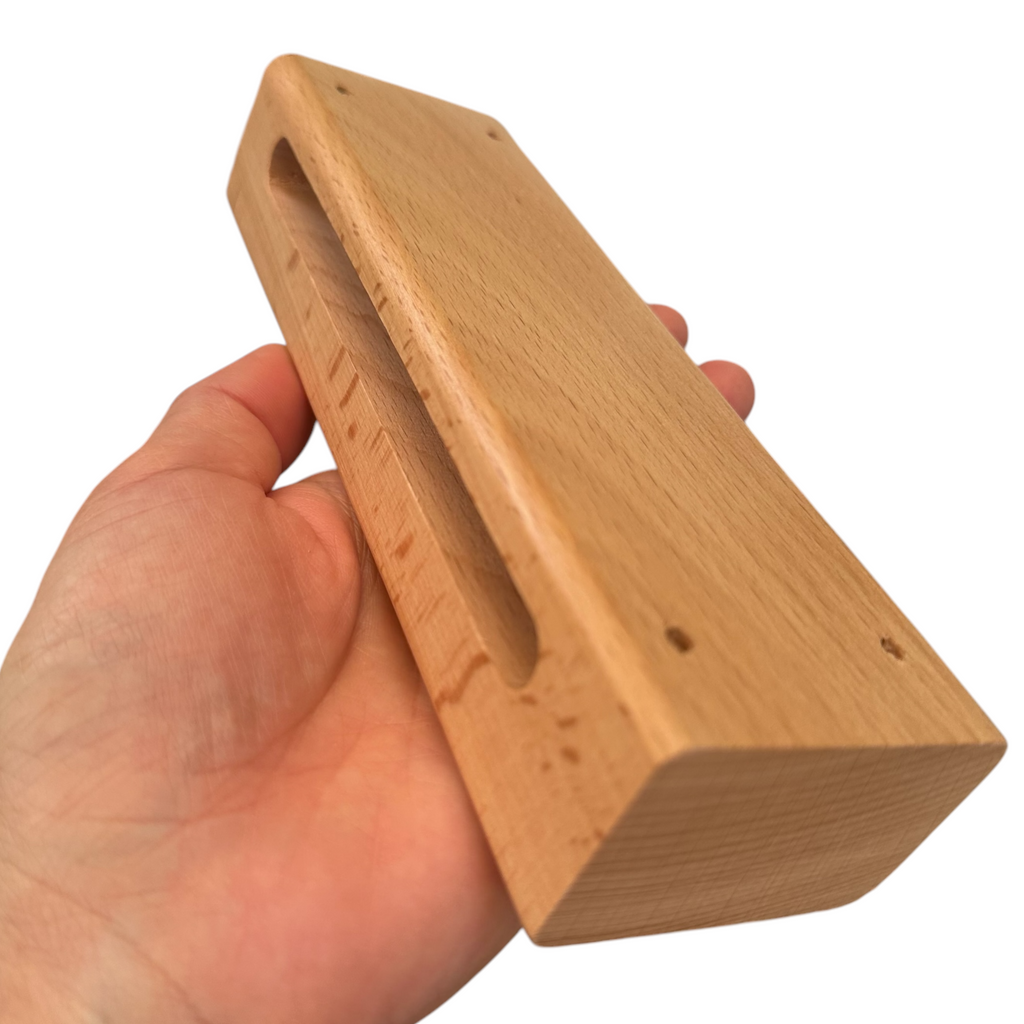 Wooden Slit Drum – Natural Tone Block Percussion Instrument with Mallet – Montessori Rhythm Toy for Kids & Classrooms Music Frog Co
