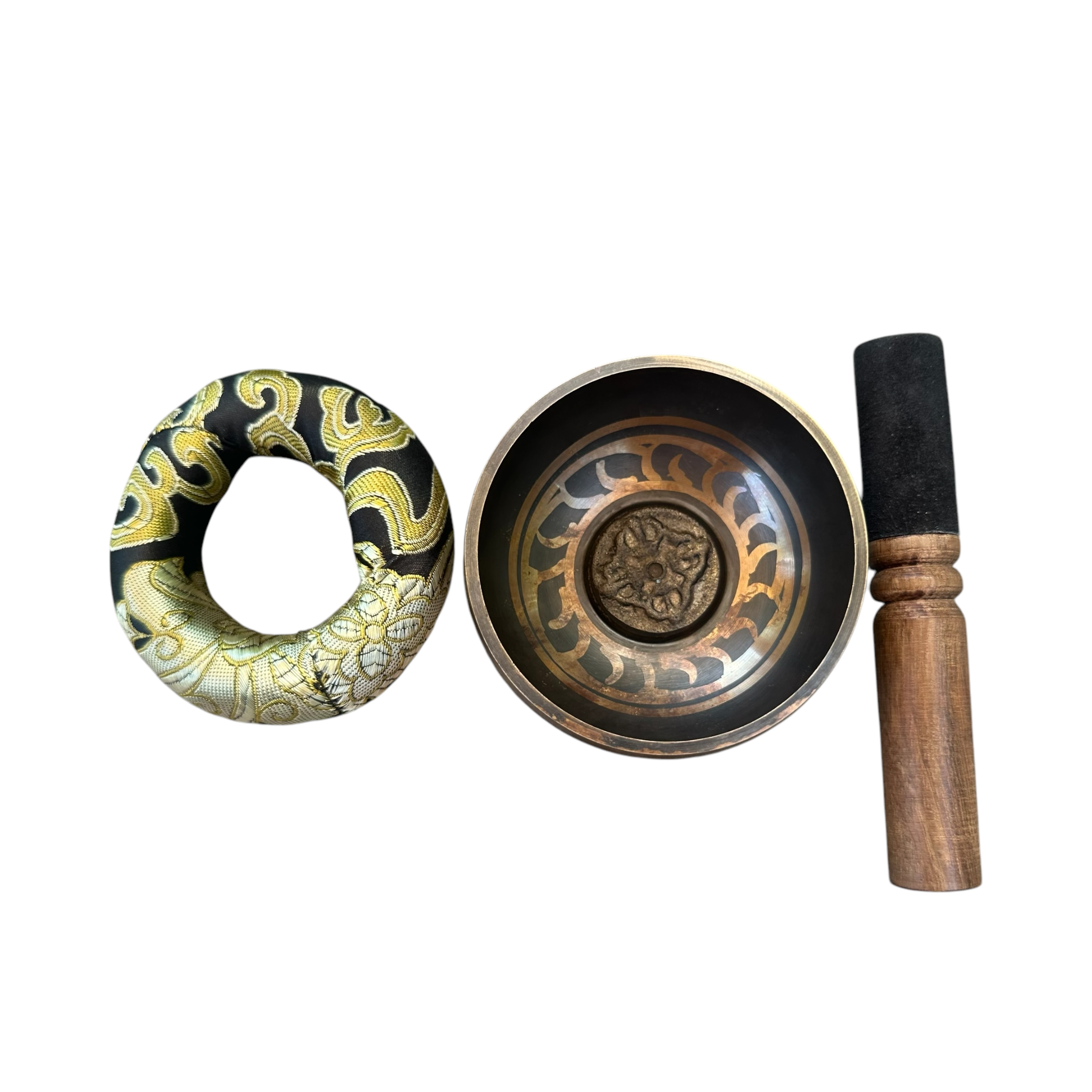 tibetan-singing-bowl-set-handcrafted-bronze-sound-bowl-with-wooden-mallet-silk-cushion-meditation-sound-healing-tool Music Frog Co