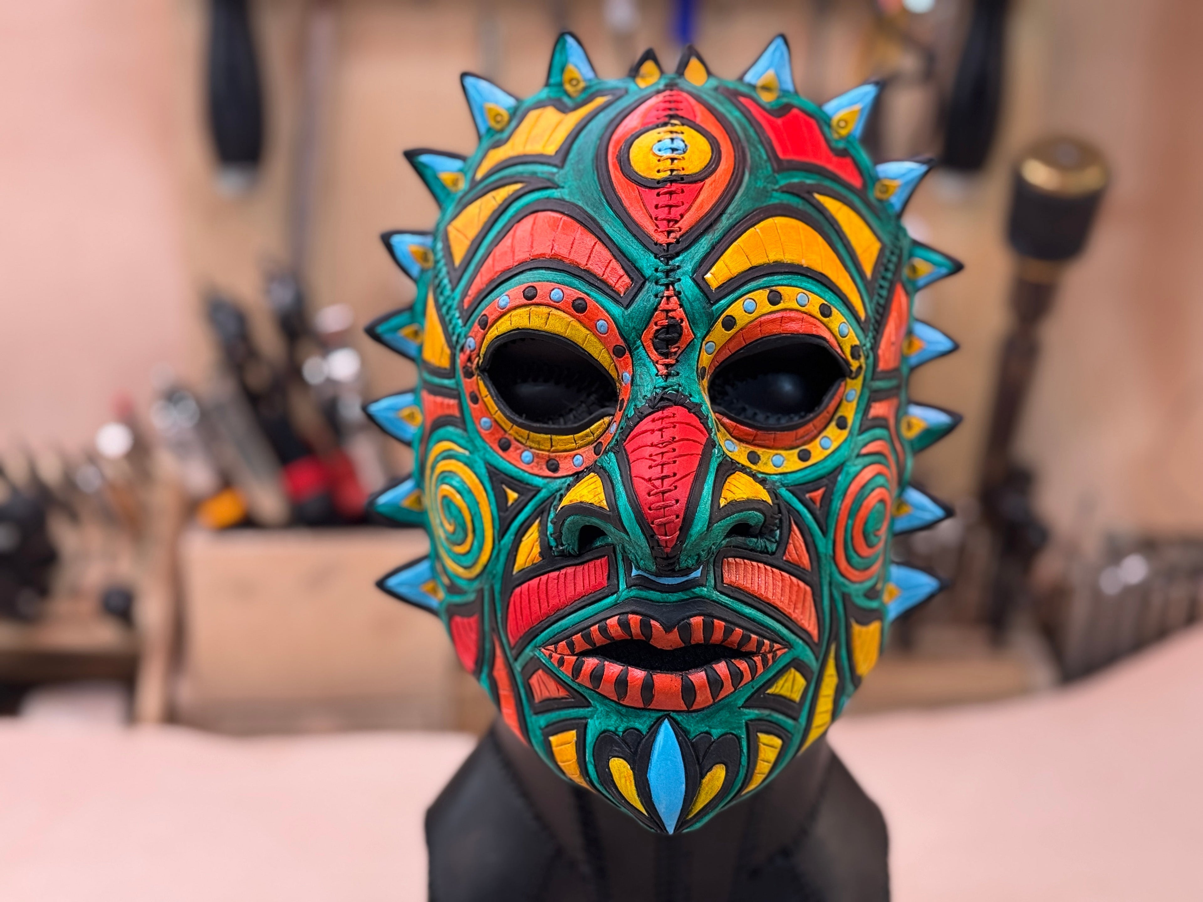 Leather Tribal Mask Printable Pattern Bundle — Intermediate + Advanced Rockwell Masks