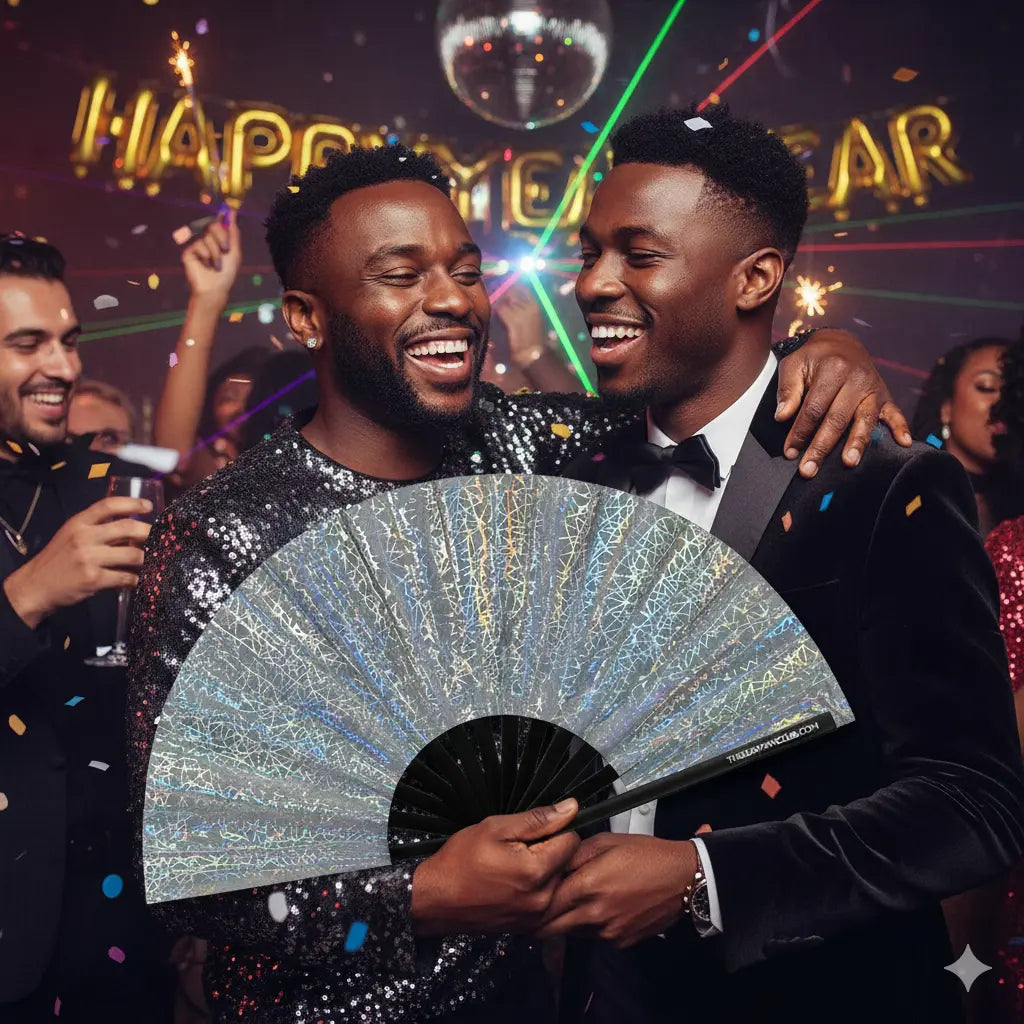 Discoteca Metallic Reflective Hand Fan The Gay Fan Club