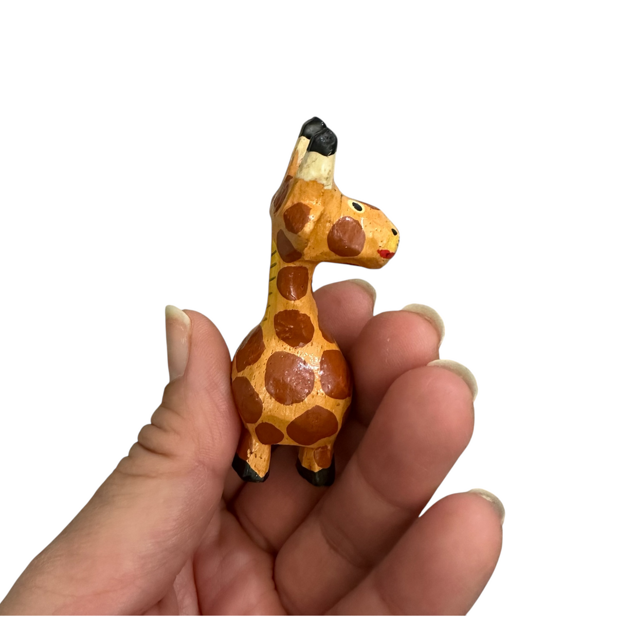 Mini Wooden Giraffe Figurine Music Frog Co
