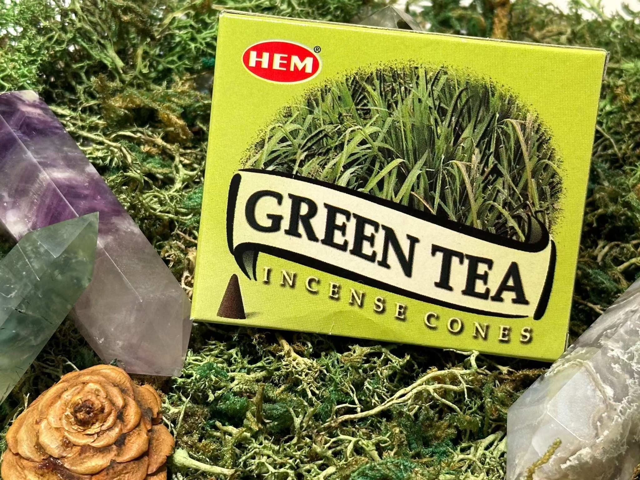 Incense Cones - Green Tea Sacred Crystals
