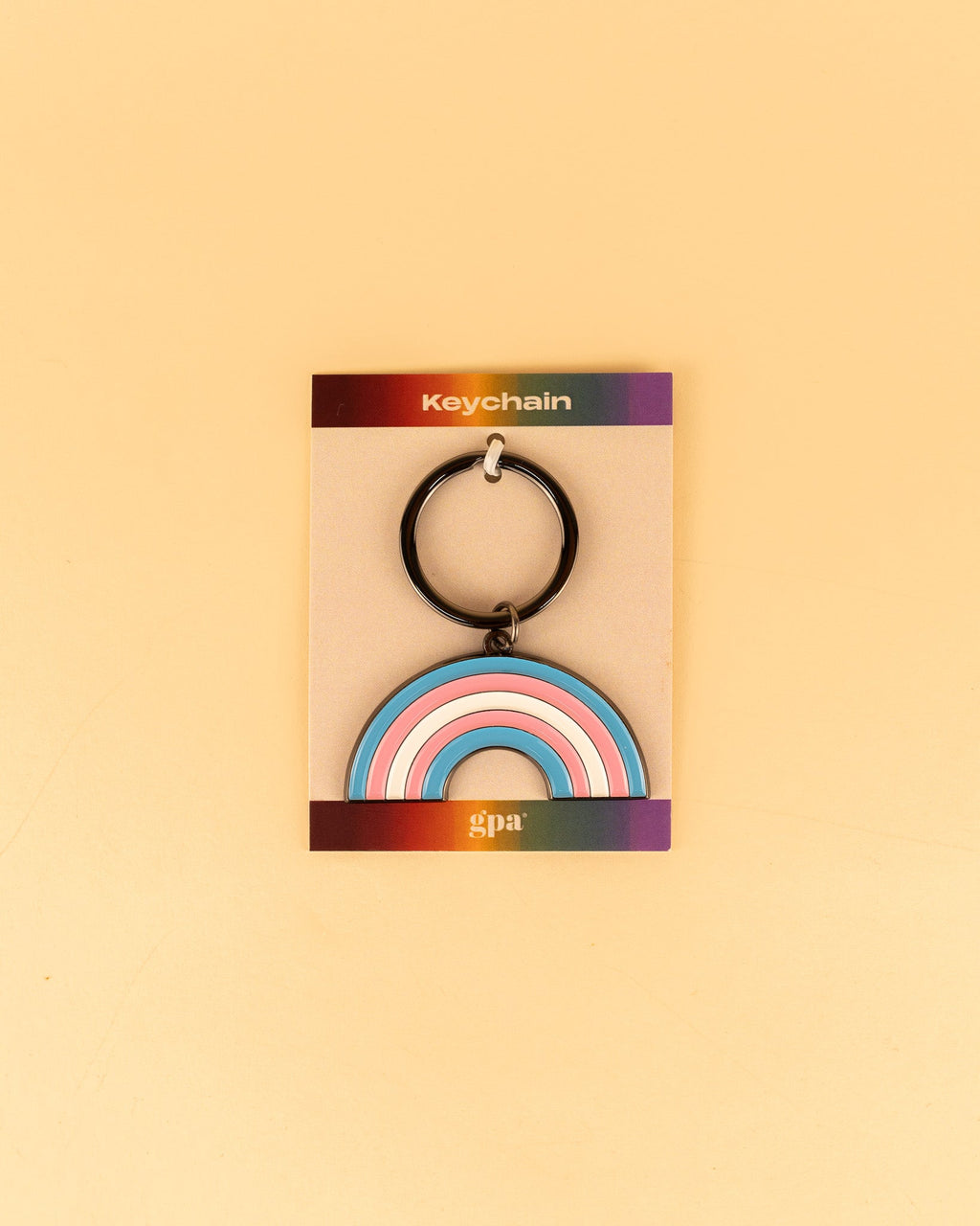 Trans Rainbow Enamel Keychain Gay Pride Apparel