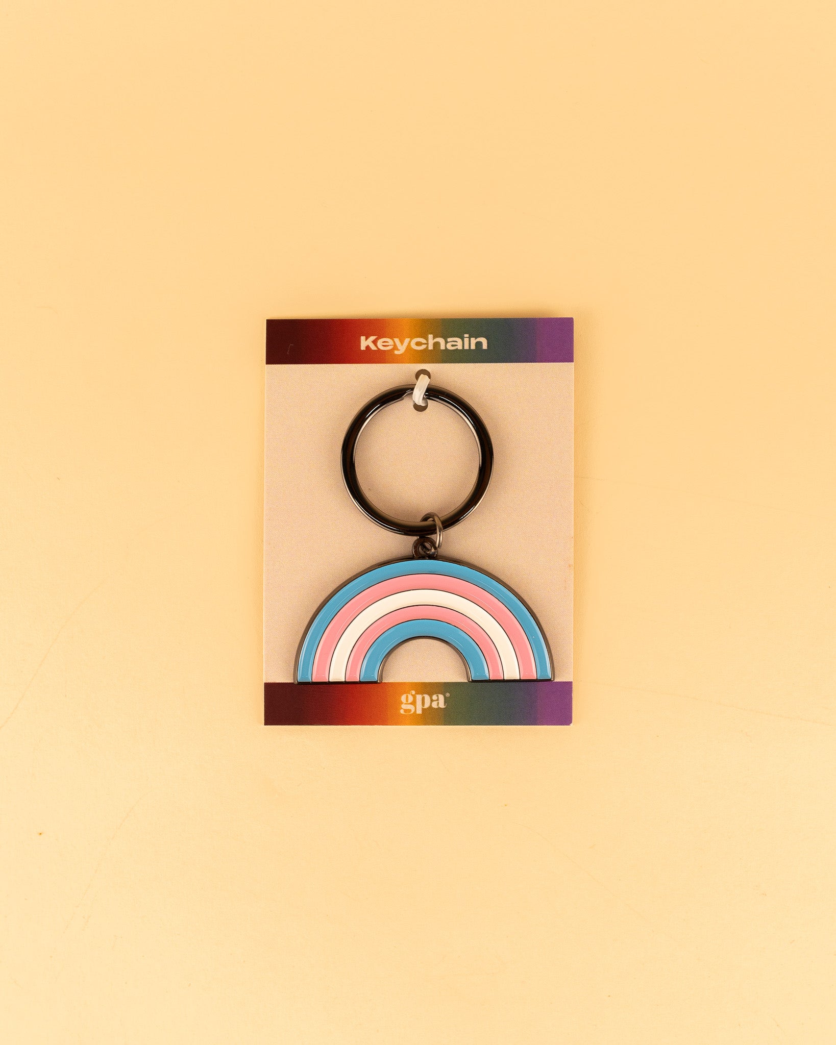 Trans Rainbow Enamel Keychain Gay Pride Apparel