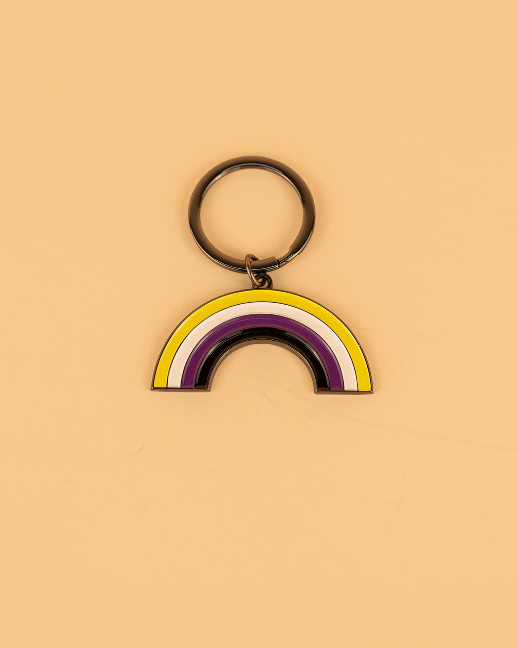 Non-Binary Rainbow Enamel Keychain Gay Pride Apparel
