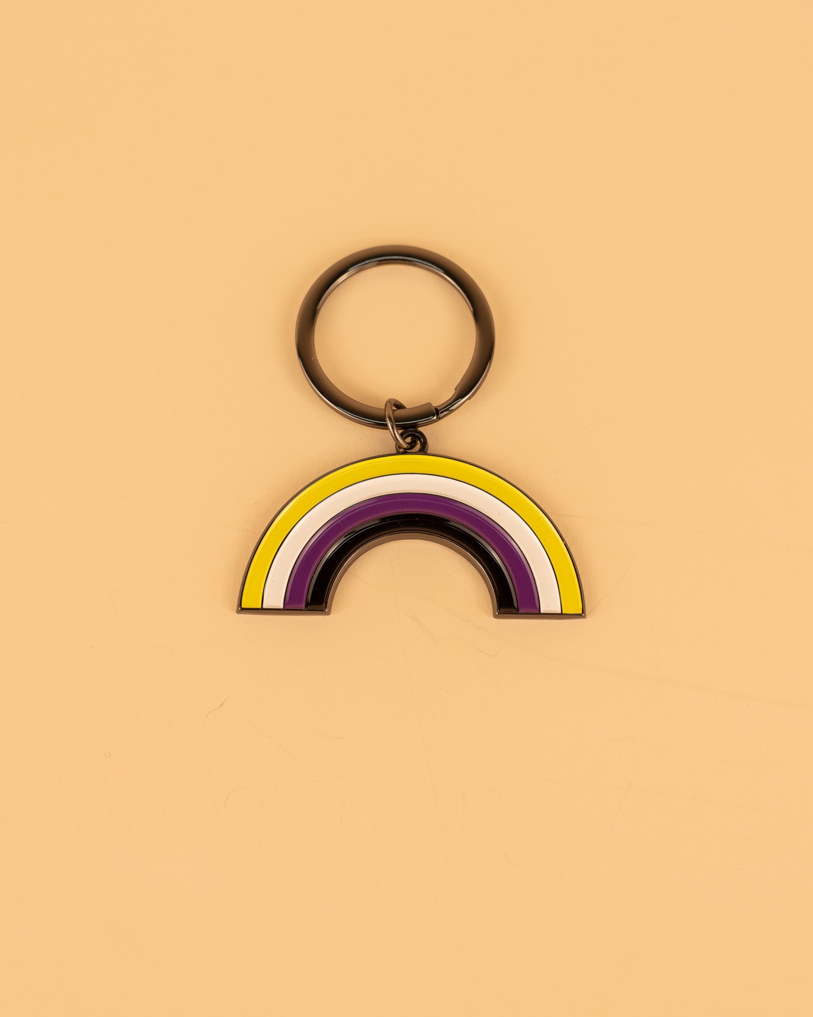 Non-Binary Rainbow Enamel Keychain Gay Pride Apparel