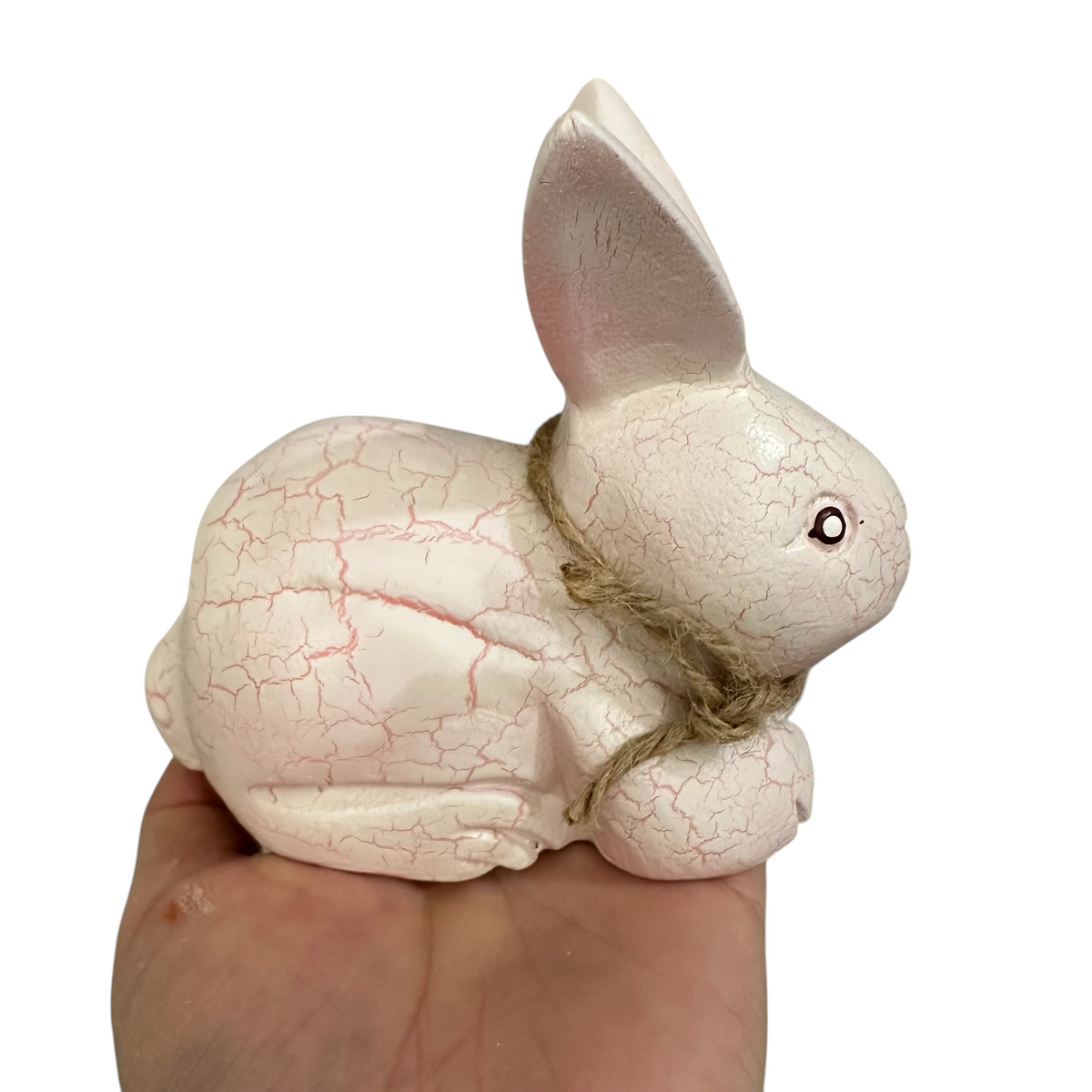 Wooden white bunny figurine decoration Music Frog Co