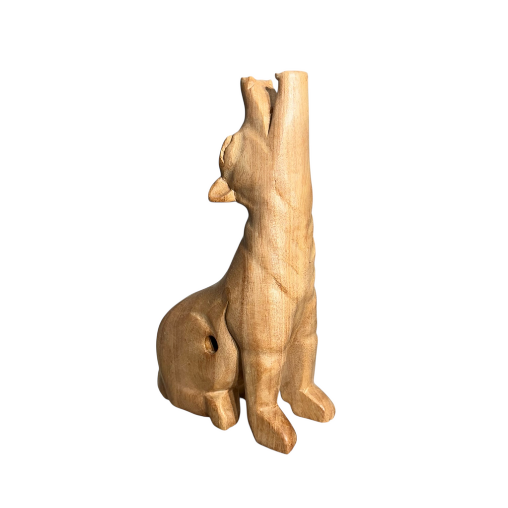 8" Nature Wooden Wolf Musical Whistle Instrument Music Frog Co