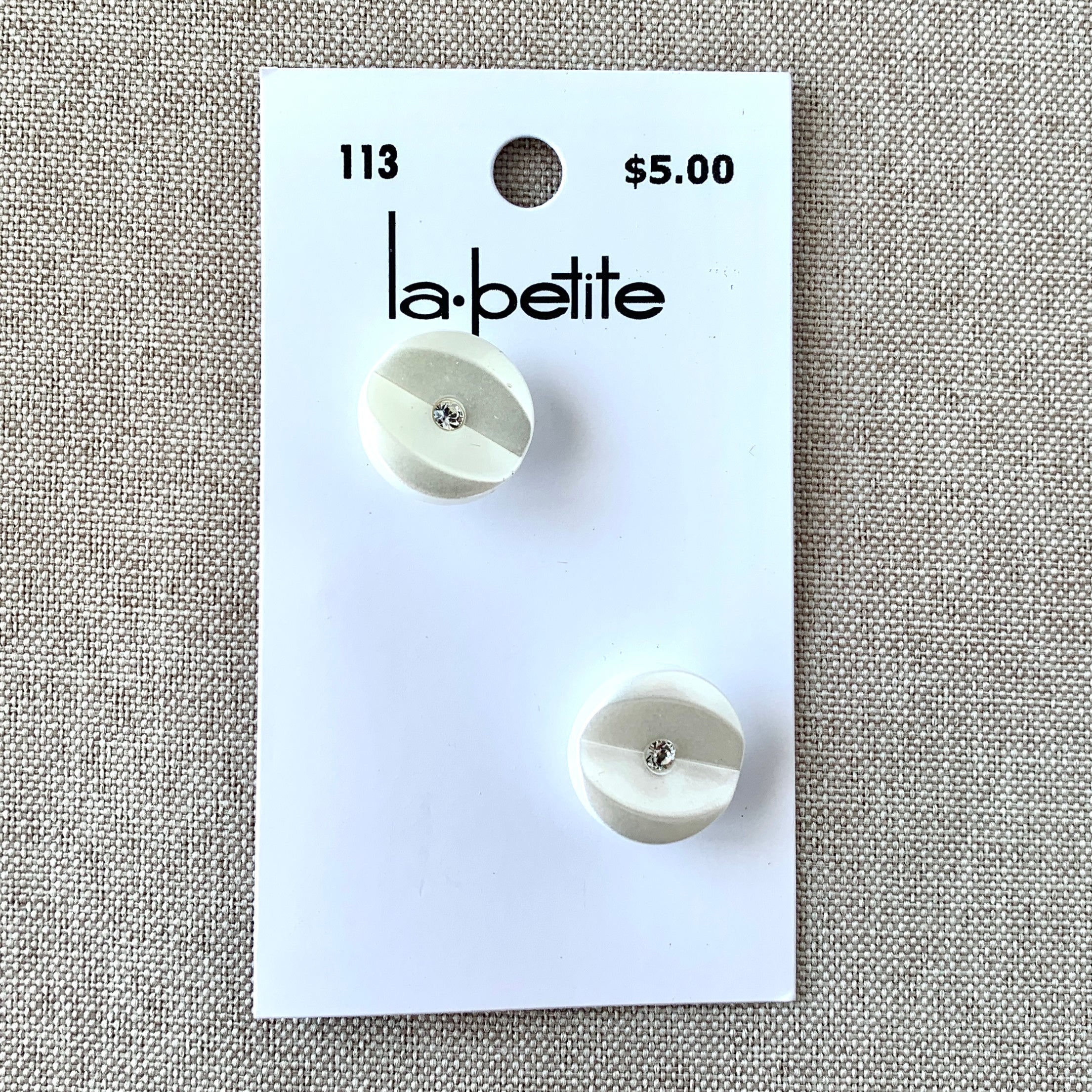 113 Pearl White Crystal - La Petite - 1 Hole Shank - 16mm - Ivory White The Attic Exchange