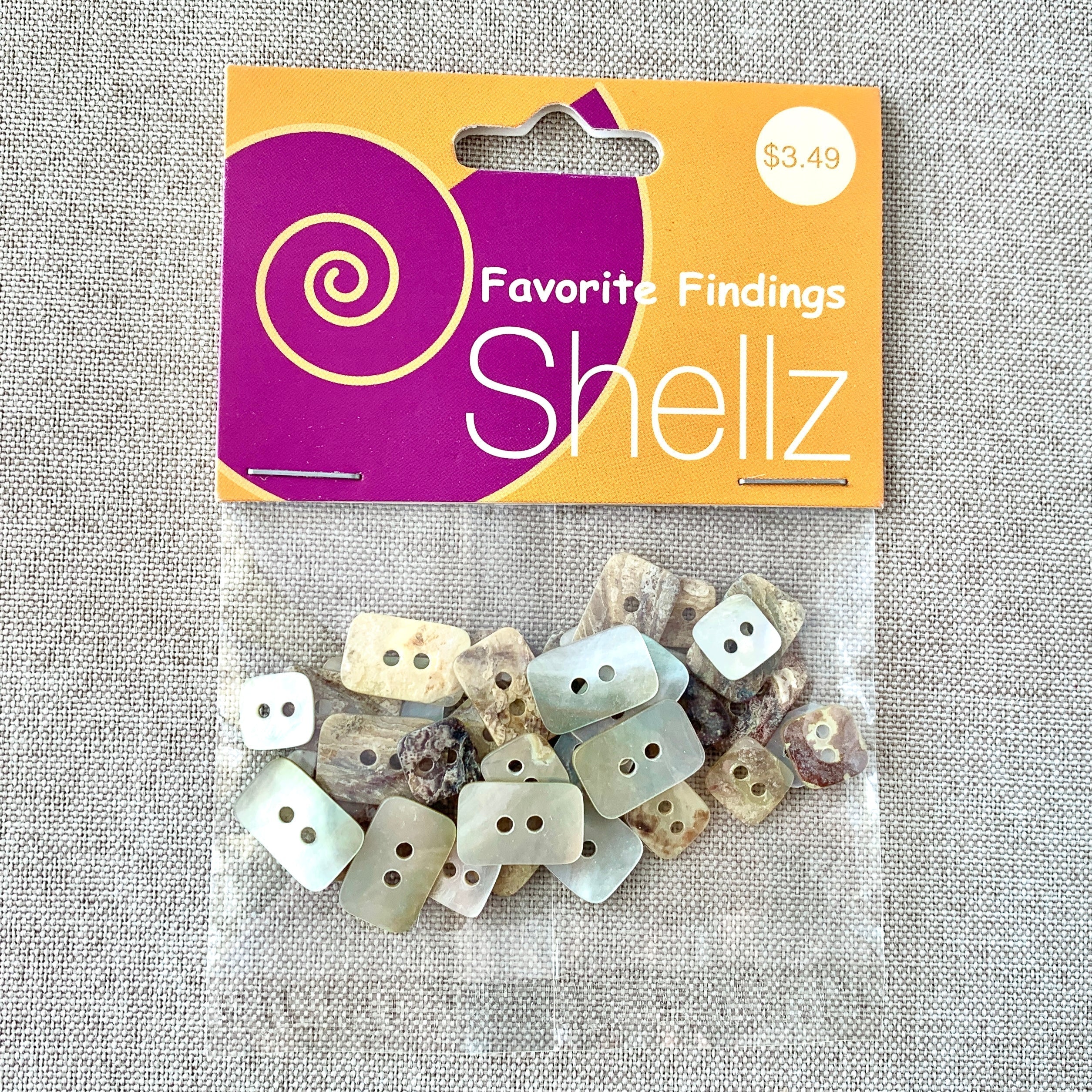 1808 Shell - Shellz - 2 Holes - Assorted Sizes - Natural The Attic Exchange