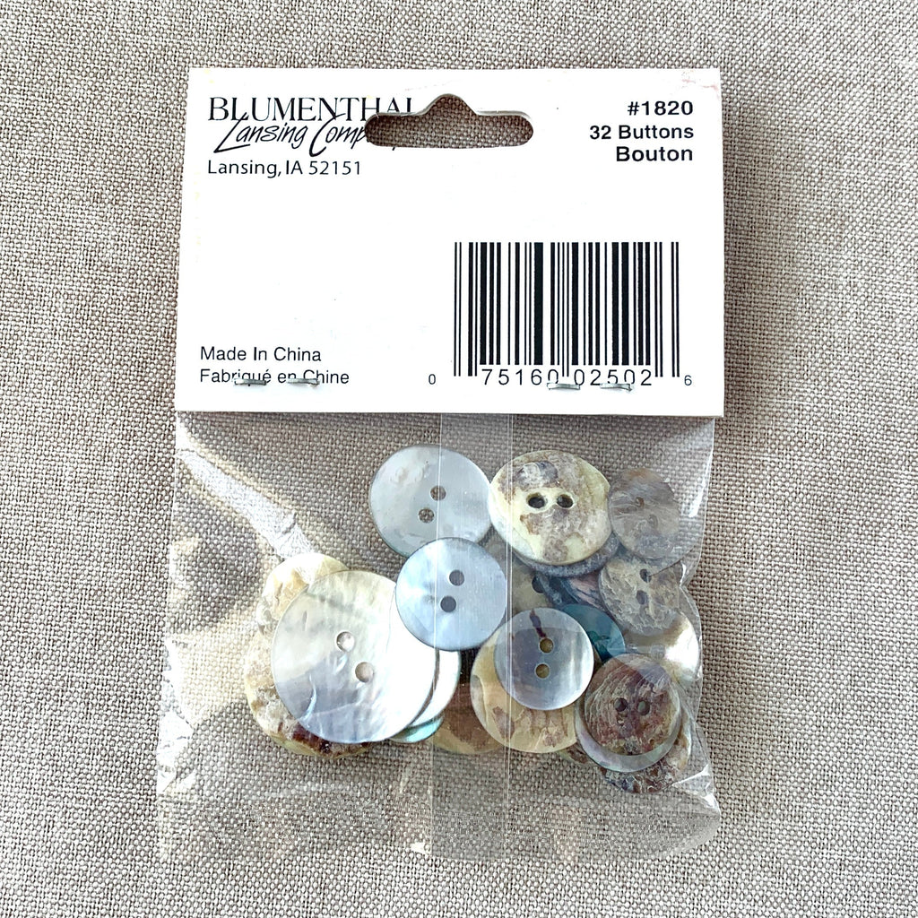 1820 Shell - Shellz - 2 Holes - Assorted Sizes - Natural The Attic Exchange