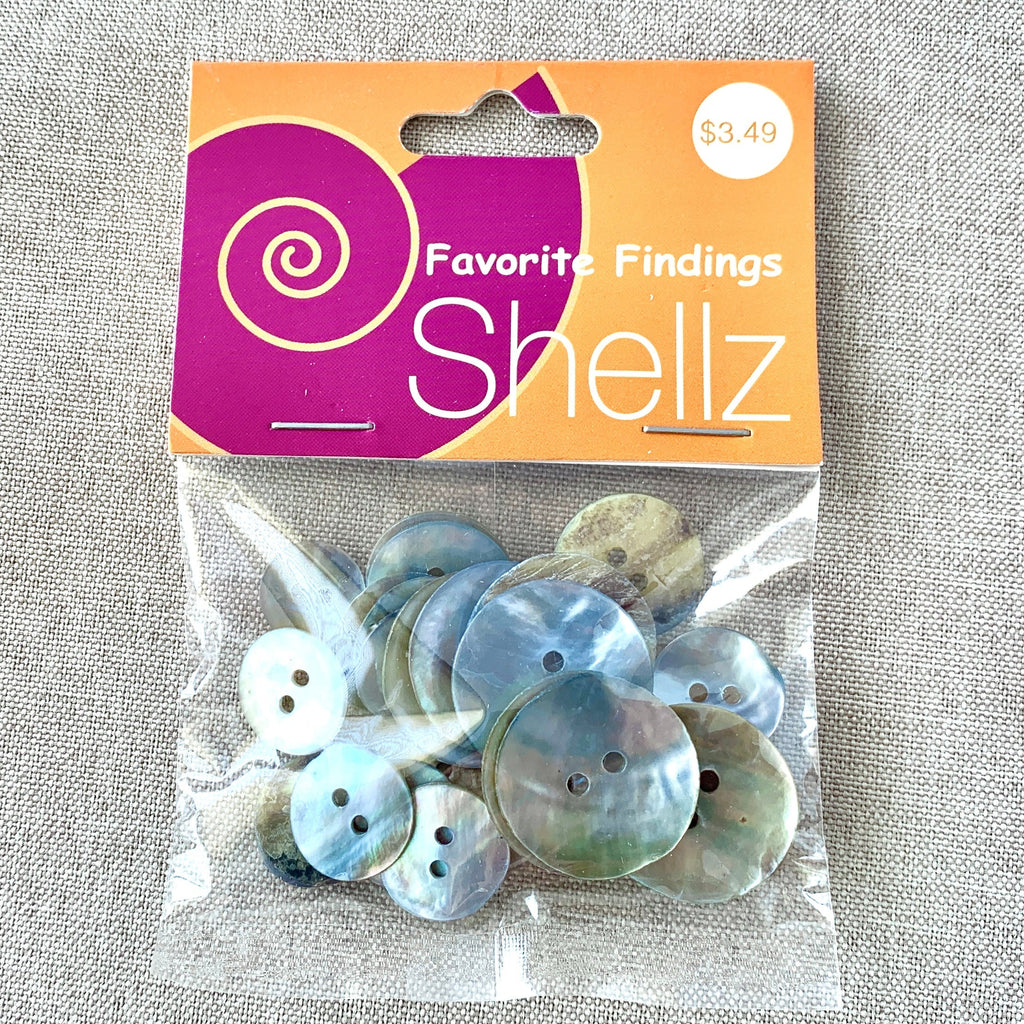 1820 Shell - Shellz - 2 Holes - Assorted Sizes - Natural The Attic Exchange
