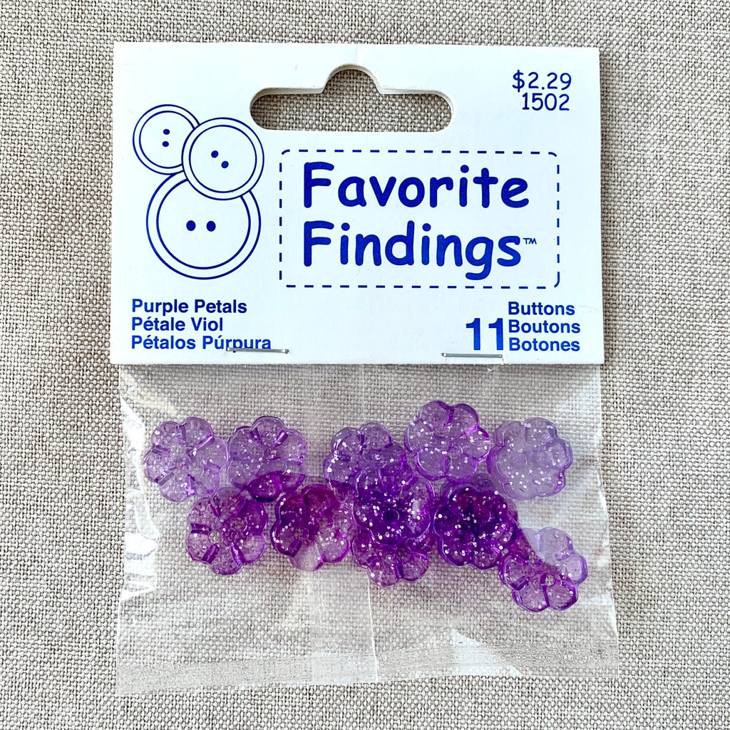1502 Purple Petals - Favorite Findings - 2 Hole Buttons The Attic Exchange