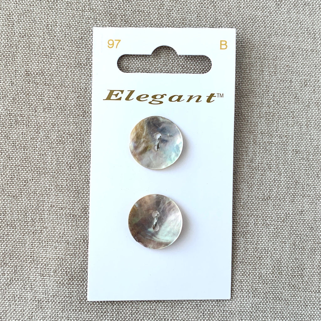 97 Shell - Elegant - 2 Holes - 19mm - Natural The Attic Exchange