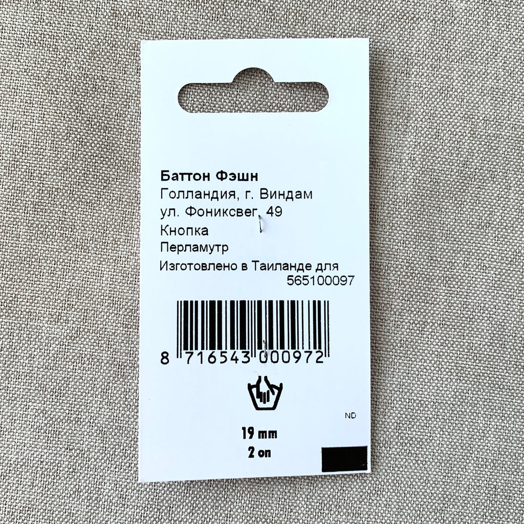 97 Shell - Elegant - 2 Holes - 19mm - Natural The Attic Exchange