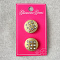 5226 Gold Gem Square - Glamour Gems - Shank Button - 22mm - Gold Clear The Attic Exchange