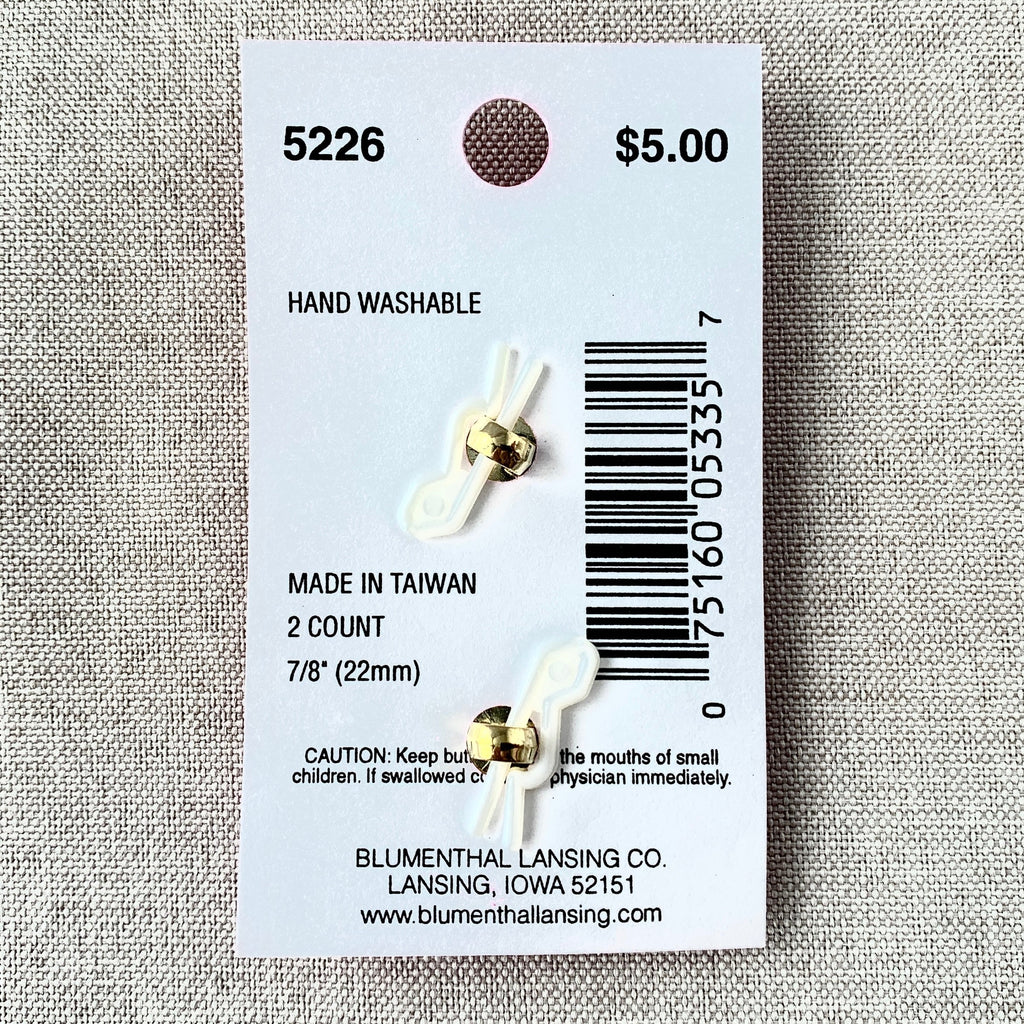 5226 Gold Gem Square - Glamour Gems - Shank Button - 22mm - Gold Clear The Attic Exchange