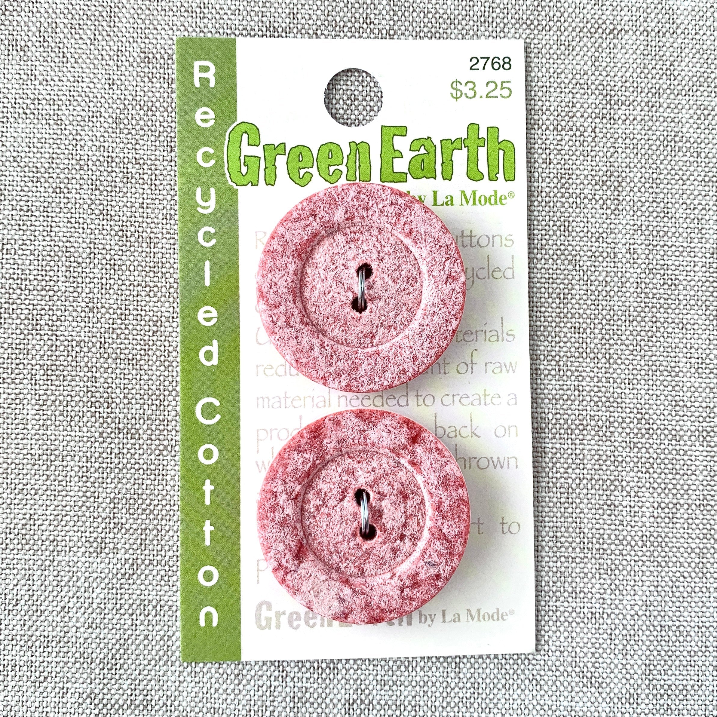 2768 Pink Recycled - Green Earth by La Mode - 2 Holes - 28mm - Pink The Attic Exchange