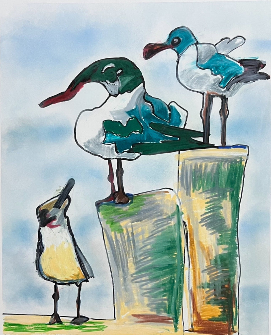 The Seagulls - Art Prints Vichy's Art