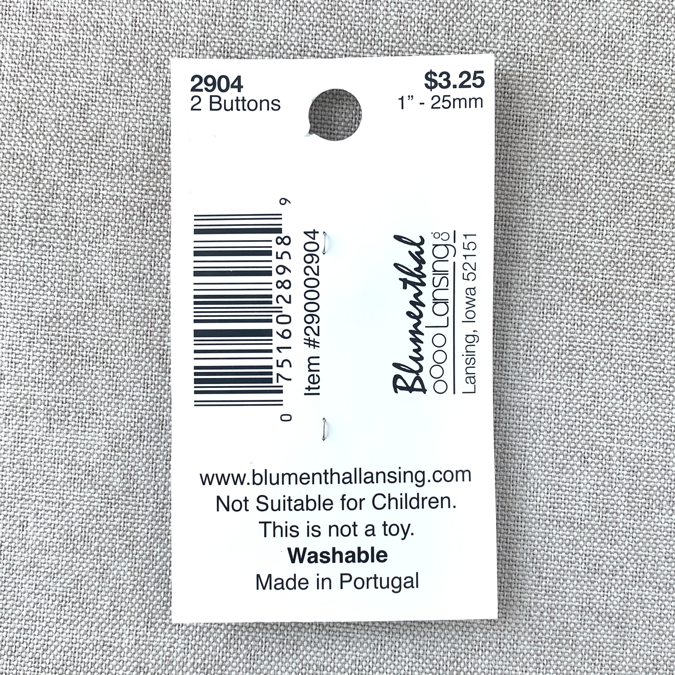 2904 Ivory Stone - Elements Elements Elements - 2 Holes - 25mm - Cream The Attic Exchange