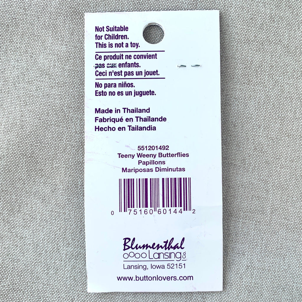 1492 Teeny Weeny Butterflies - Favorite Findings - 2 Hole Button - - Blue Purple Green The Attic Exchange