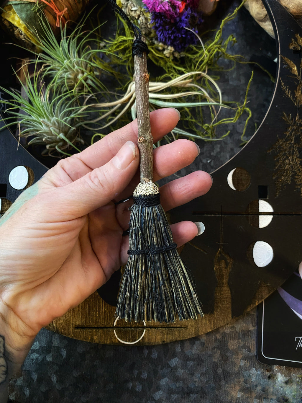 Miniature Besom/Sweeper Broom or Hand Brooms -3-5" Tampico -(functional or as an ornament) Keven Craft Rituals