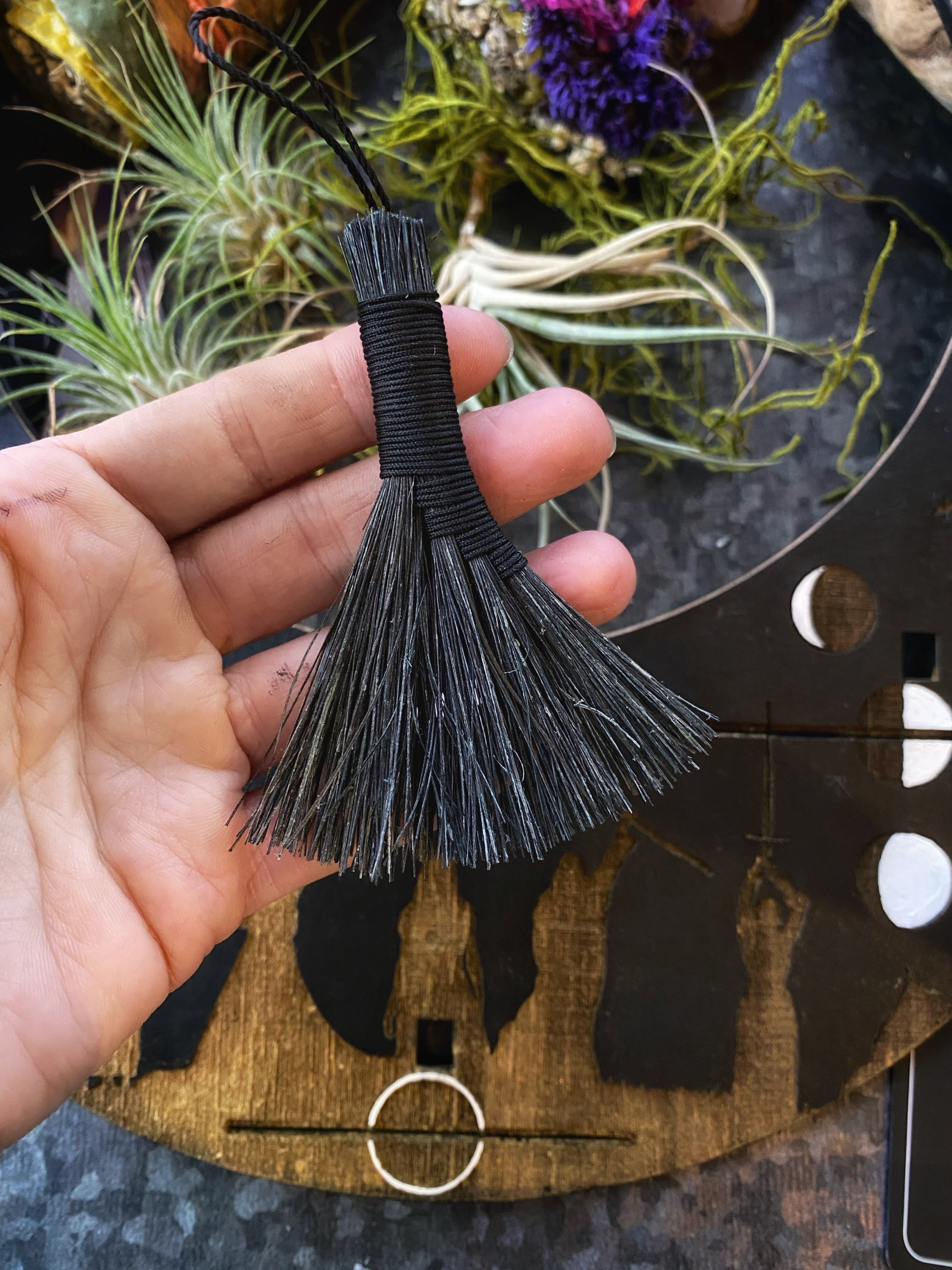 Miniature Besom/Sweeper Broom or Hand Brooms -3-5" Tampico -(functional or as an ornament) Keven Craft Rituals
