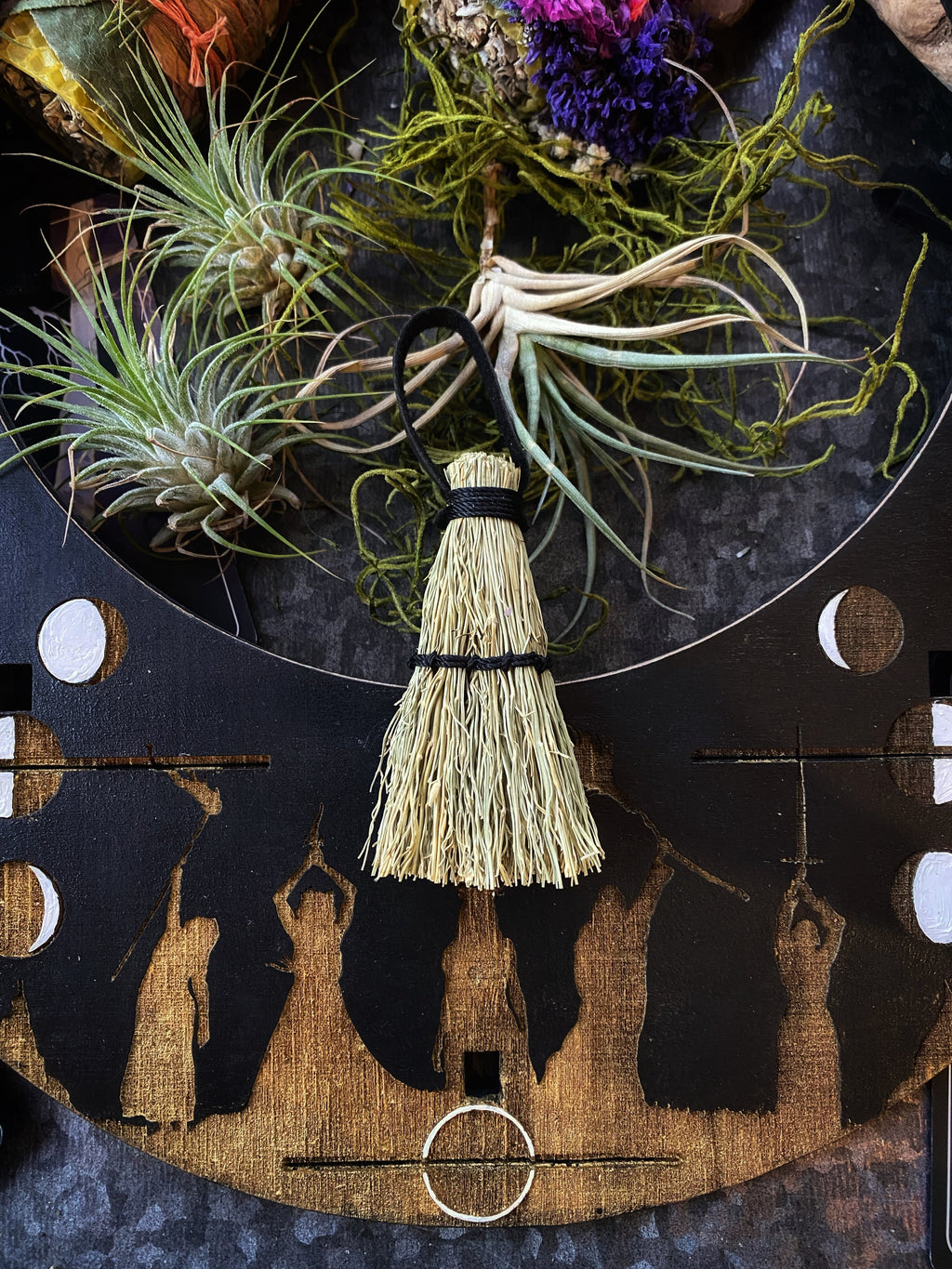 Miniature Besom/Sweeper Broom or Hand Brooms -3-5" Tampico -(functional or as an ornament) Keven Craft Rituals