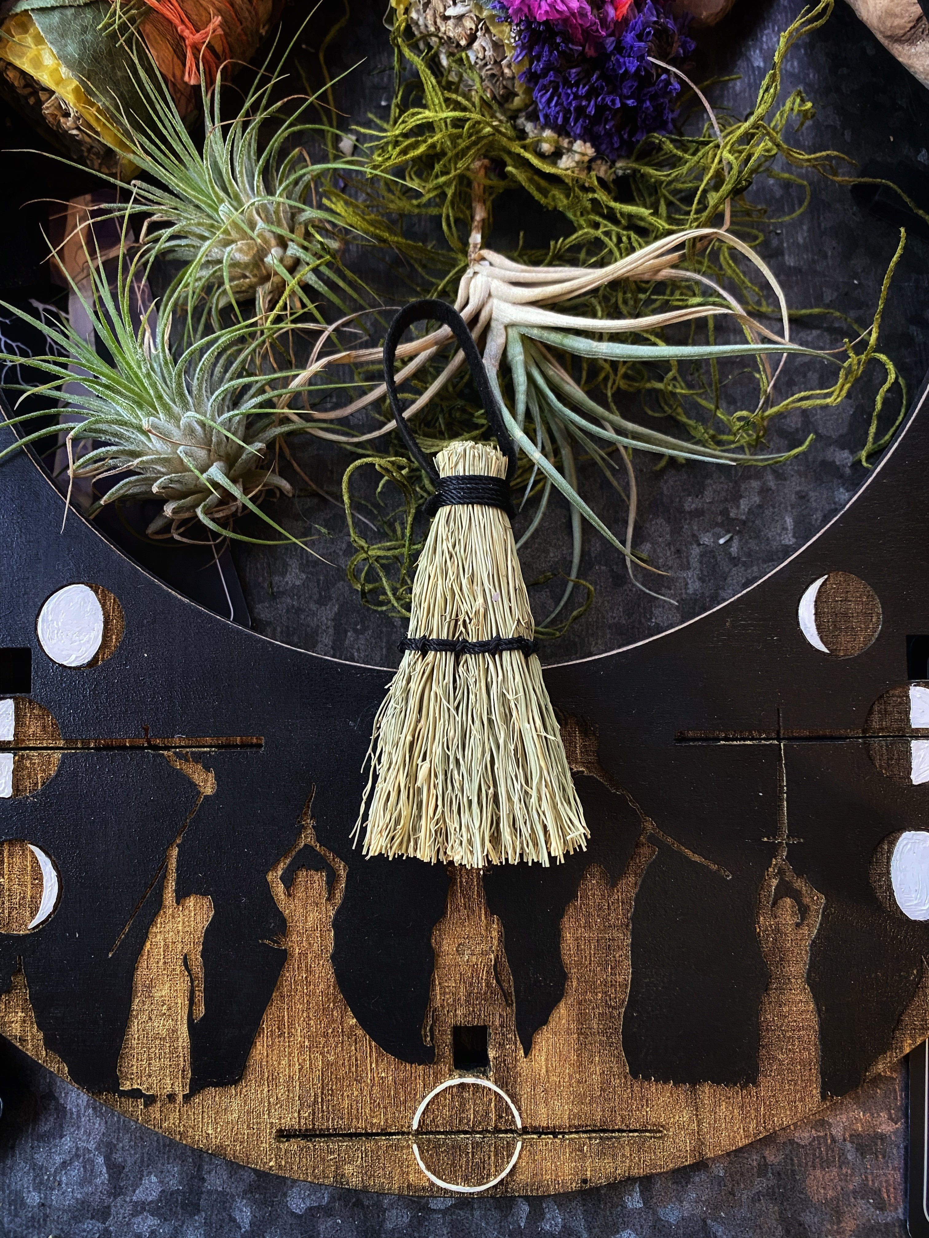 Miniature Besom/Sweeper Broom or Hand Brooms -3-5" Tampico -(functional or as an ornament) Keven Craft Rituals