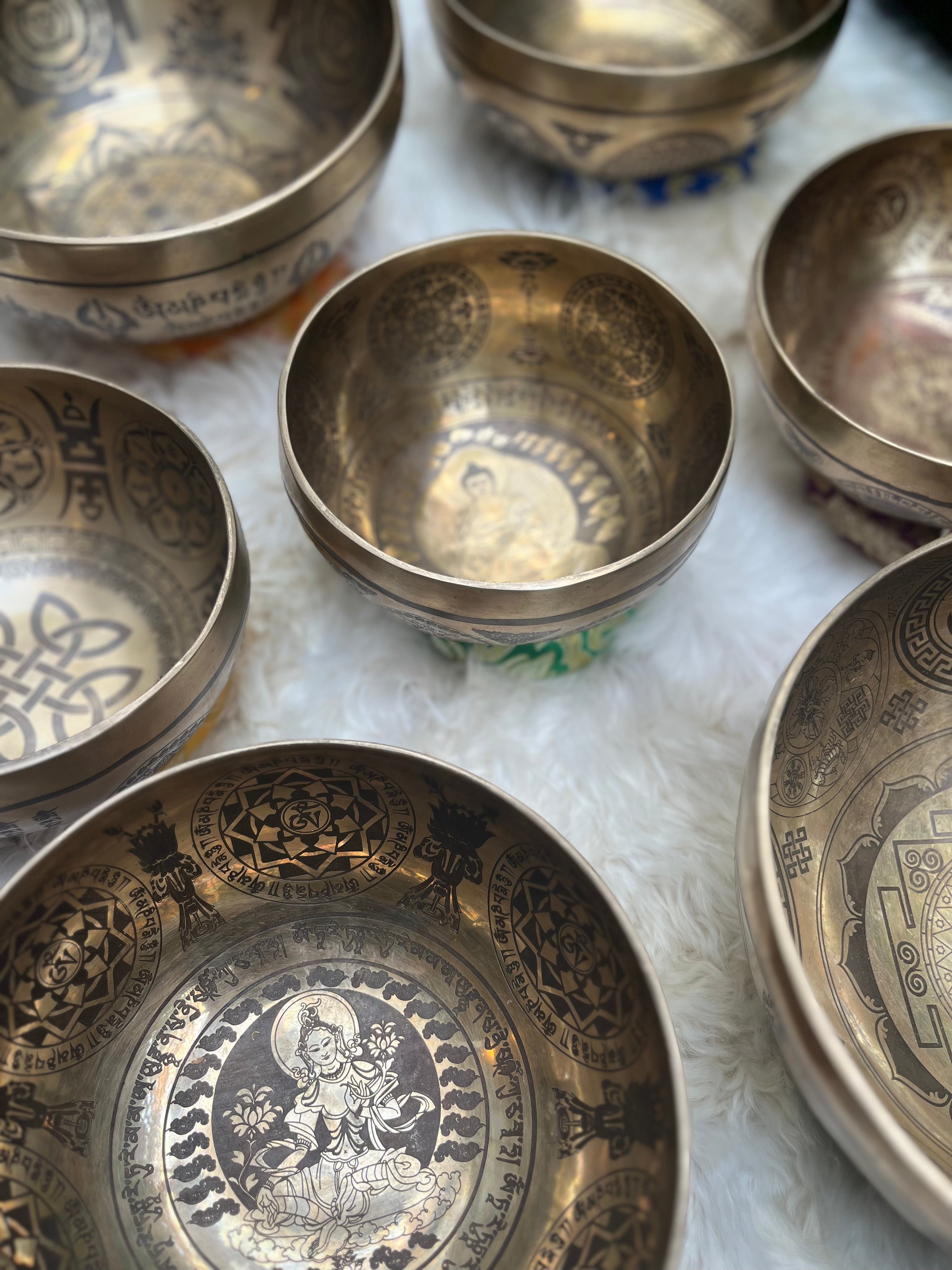 Special Carved Singing Bowl Set Sukha Sound Healing & Singing Bowls